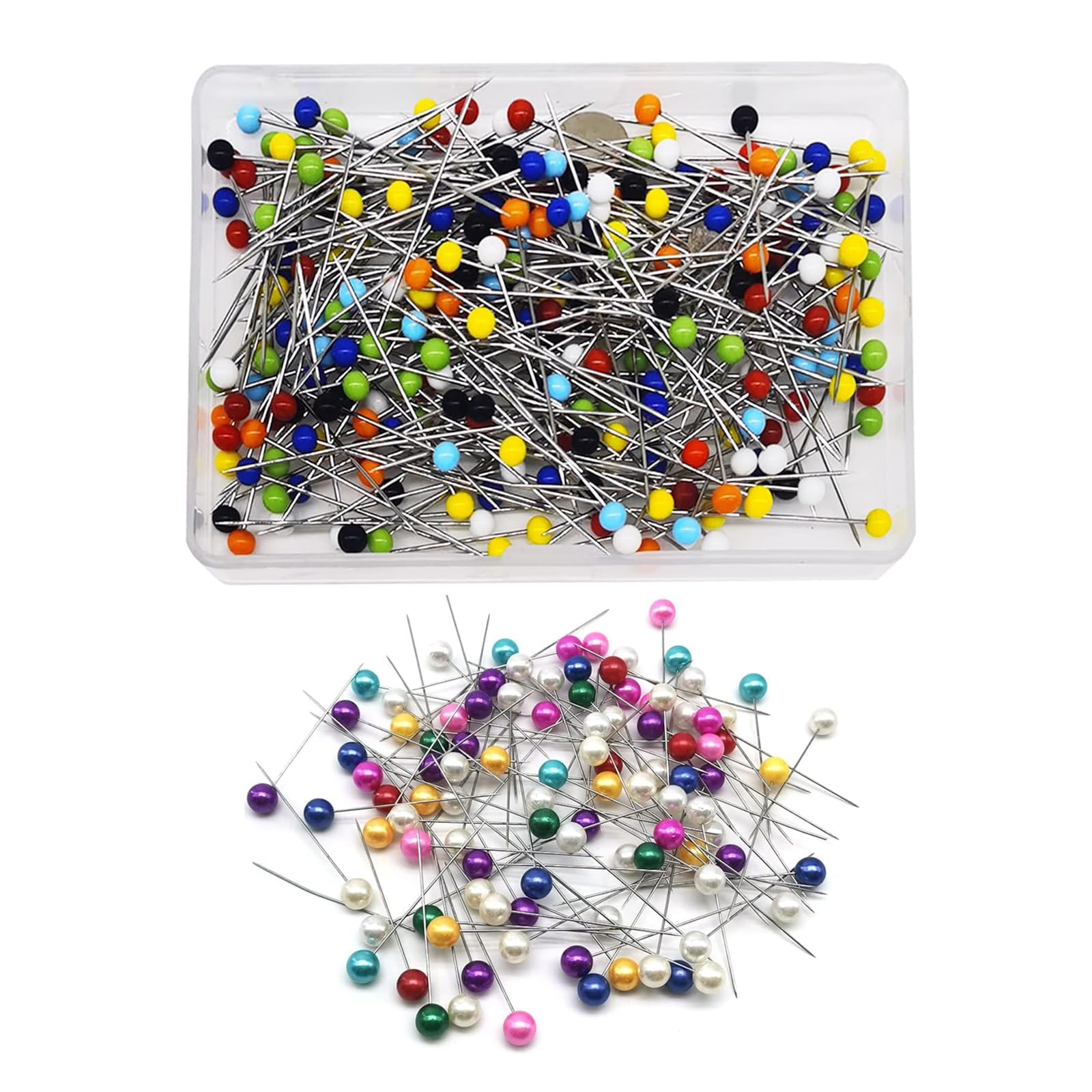 ASTER 100 Stück Bunte Stecknadeln It Kopf, 55 Glaskopfnadeln Edelstahl Nähen Pins