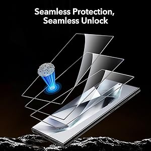 ESR 3 Pack for Samsung Galaxy S24 Ultra Screen Protector, HD Tempered Glass with Easy Installation Frame for Samsung Galaxy S24 Ultra, Military-Grade Protection, Ultra Tough, Scratch Resistant