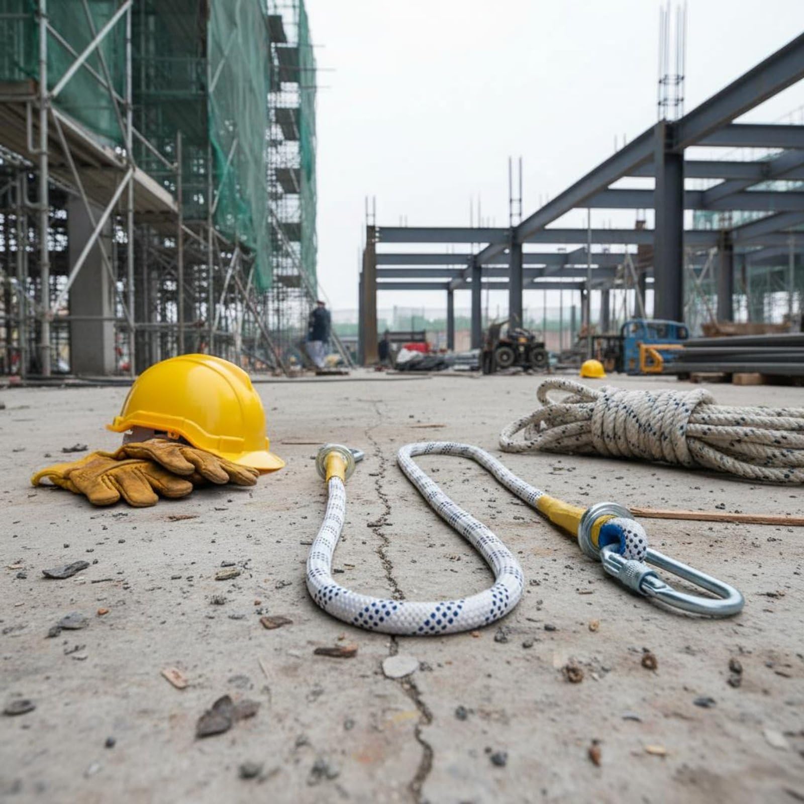Imbracatura di con Ganci Fune Posizionamento Moschettone Assorbitore Ammortizzante Connessione Sicura Regolabile, Fune Di Sicurezza Da 2 Metri Con Doppio Gancio Grande E Ammortizzatore