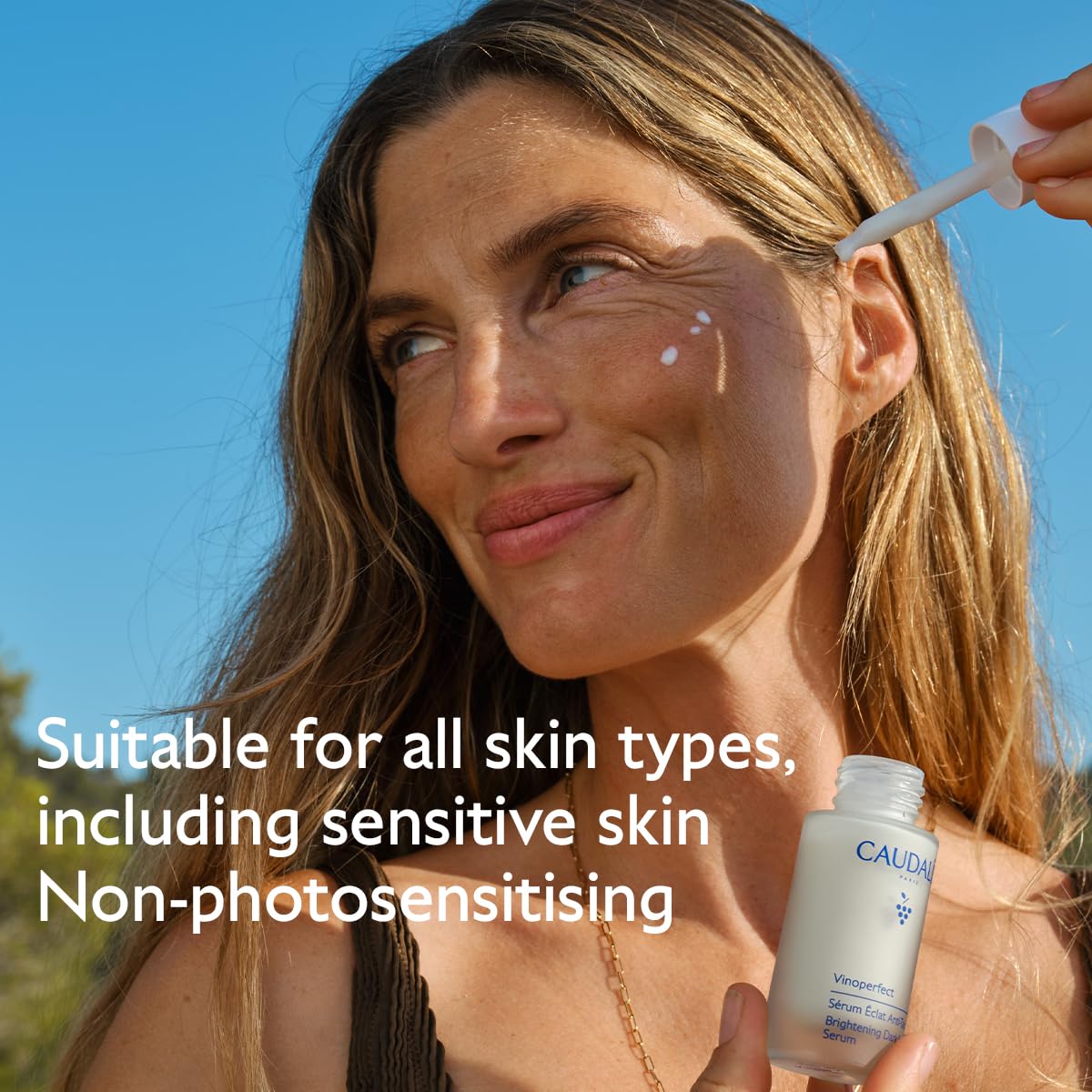 Caudalie Vinoperfect Serum 30 ml (Volle Größe) + Gratis Vinosun Sonnenschutz LSF 50+ 20 ml | Vitamin-C-Alternative mit Viniferine