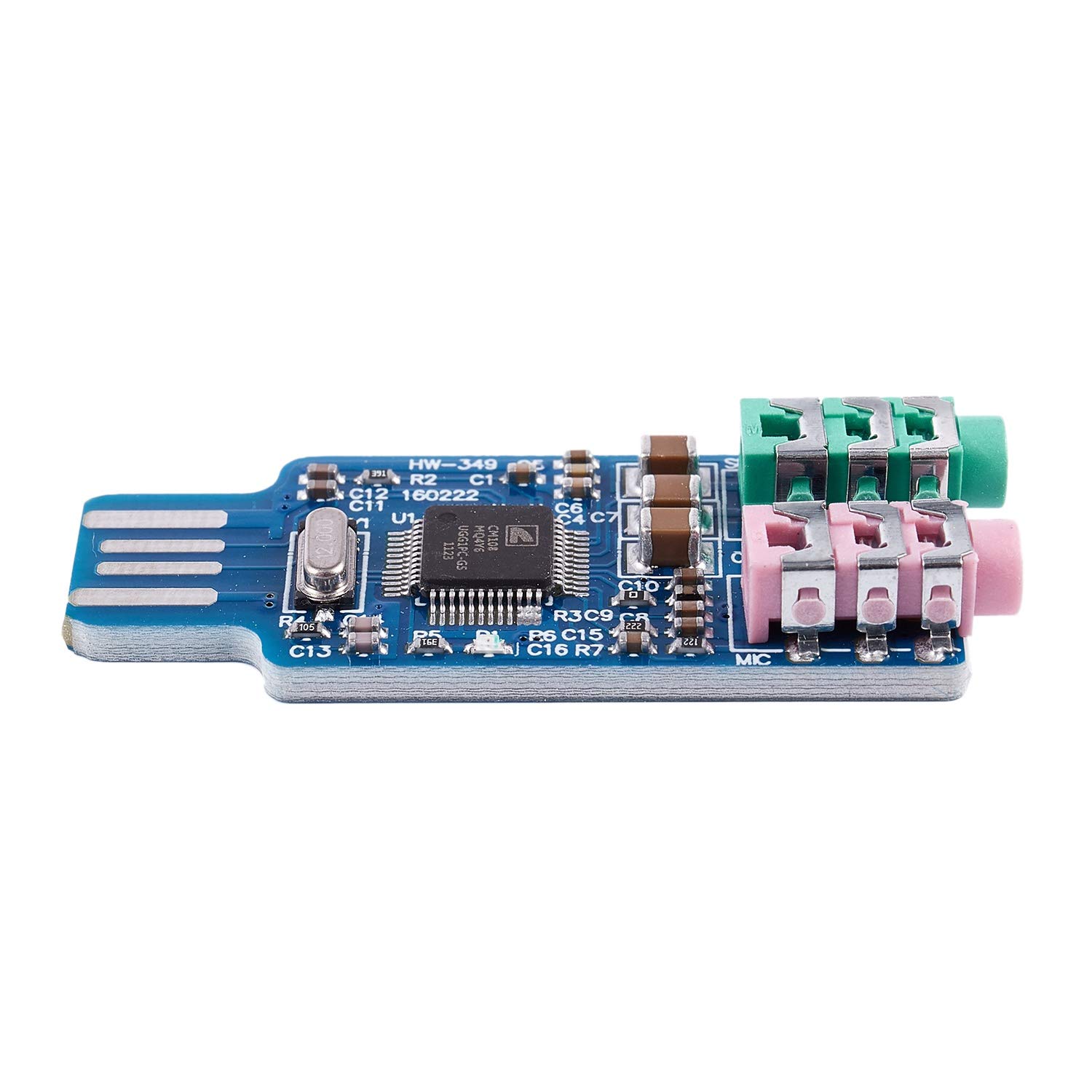 ISTOVO Darmowy Sterownik USB Sound Card CM108 USB Sound Card Chip Niebieski