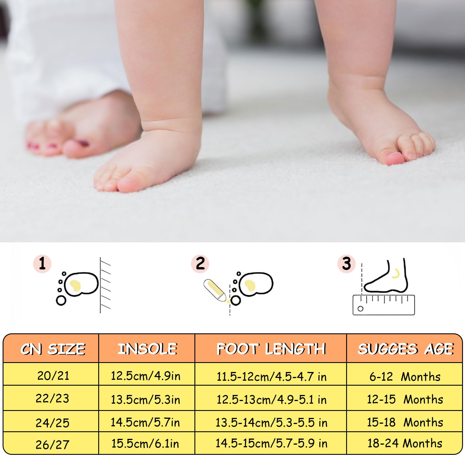 1 par de zapatos de bebé calcetines de bebé zapatos antideslizantes para niños niñas suela de goma suave zapatos deportivos amarillo rosa gris