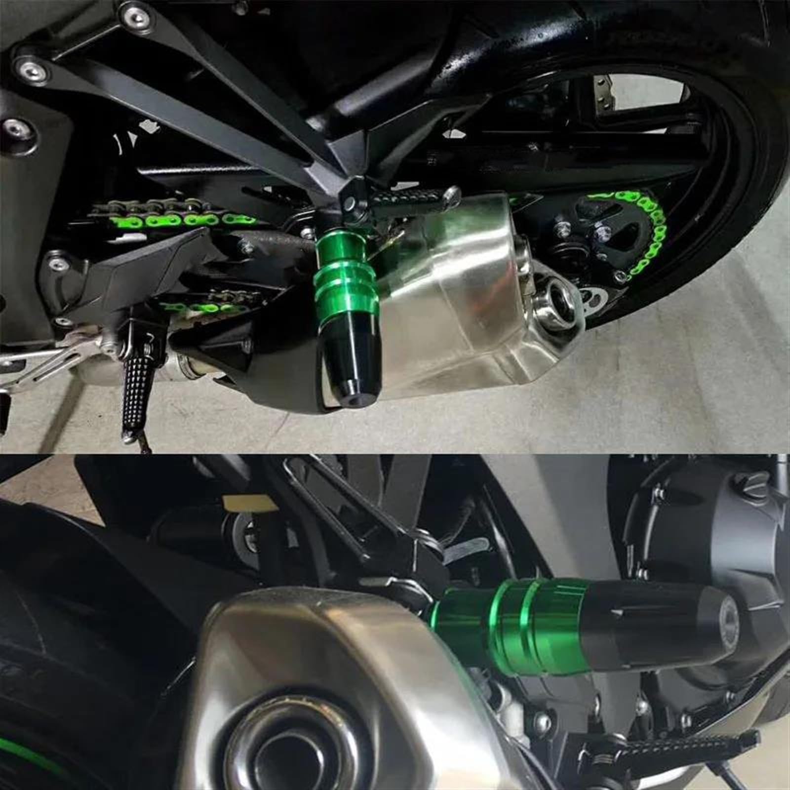 Deslizadores De Marco Protección contra caídas Para KAWASAKI Para Z750 Para Z 750 Motocicleta CNC Protección Contra Caídas Almohadillas Tope Deslizadores Escape Protector Choques(Gold)