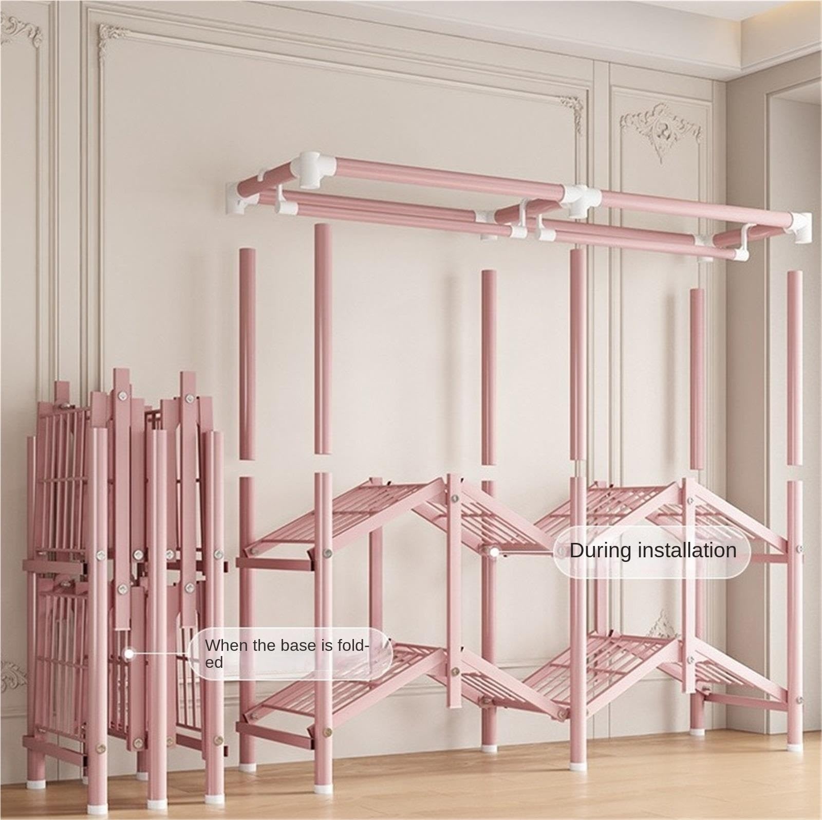 Ropero Portátil para Ropa Dormitorio Guardarropa Plegable con Armarios Estables De Tela No Tejida For Colgar Ropa Vestidor Salón(Blue,100x45x170cm)