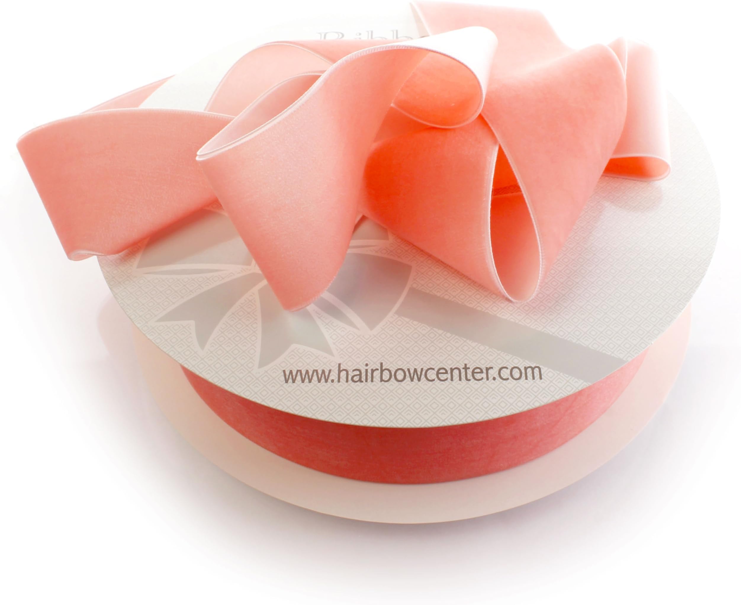 2" Velvet Ribbon Light Coral 5 Yards HairBow Center
