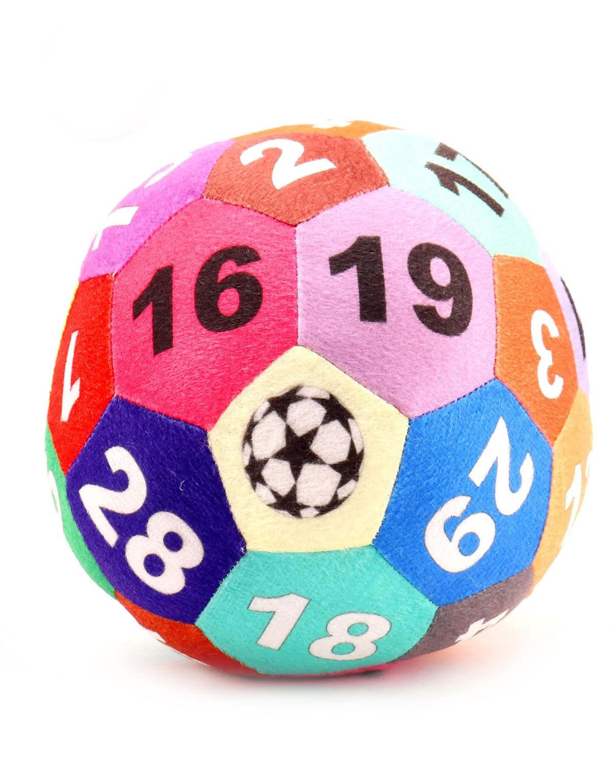 Play Nation Premium Numeric Soft Ball for Kids | Fun Educational & Learning Plush Ball Toy for Boys & Girls | Lightweight Ball for Children Non-Toxic |Multicolor |Diameter-16 cm