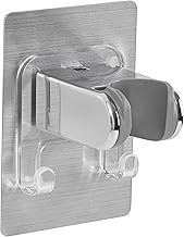 OFFO Duschkopfhalter, mit Doppelhaken, verstellbare Handbrausehalterung, starker, wasserfester Klebstoff, Ersatz-Wandhalterung für Duschbrause für Bidet-Badezimmer, Chrom
