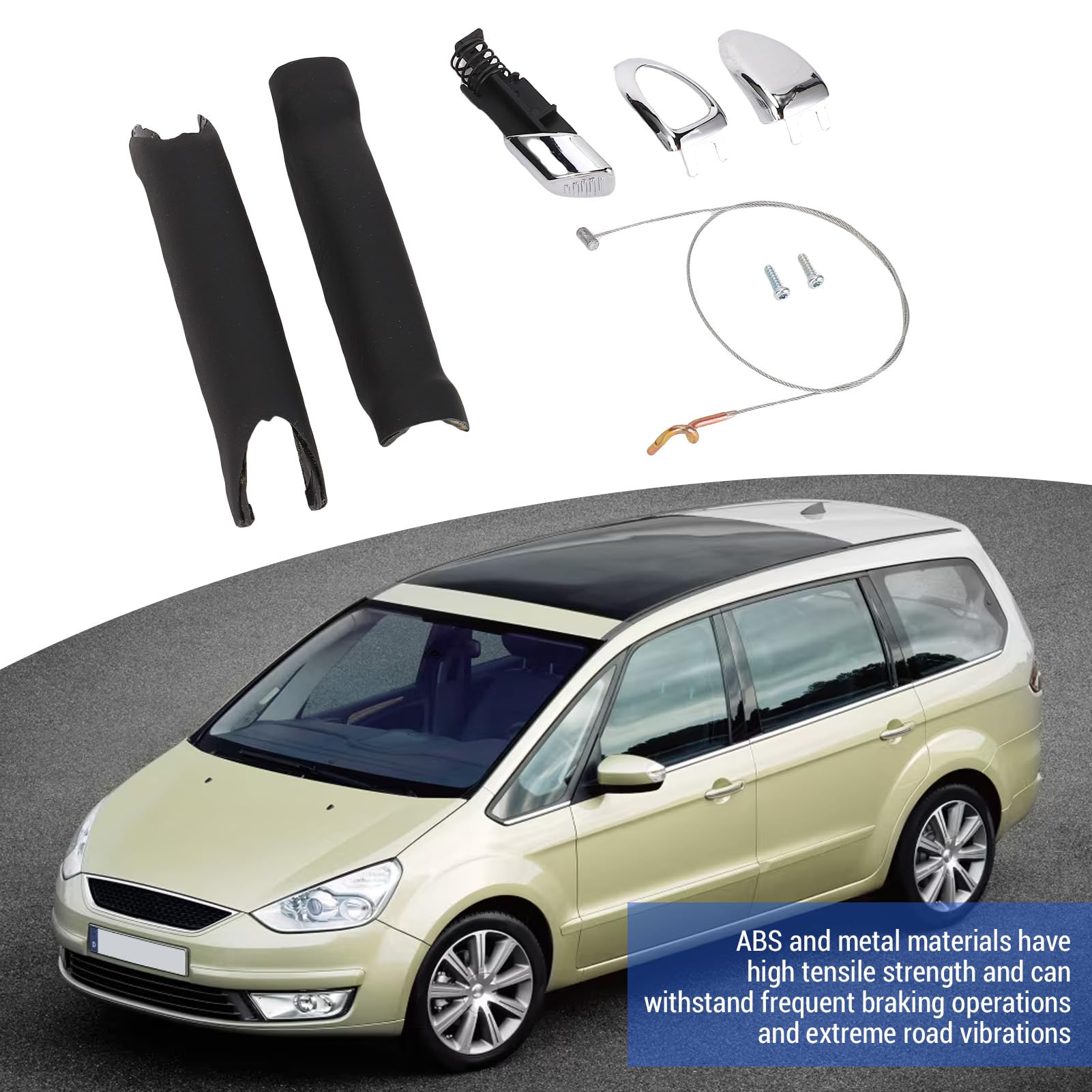 SIXRUN Leva del Freno a Mano con Kit Cavi Sostituzione in Metallo ABS Leva del Freno di Stazionamento Adattamento Preciso Installazione Semplice per Dal 2006 Al 2015 Uso di Riparazione Auto