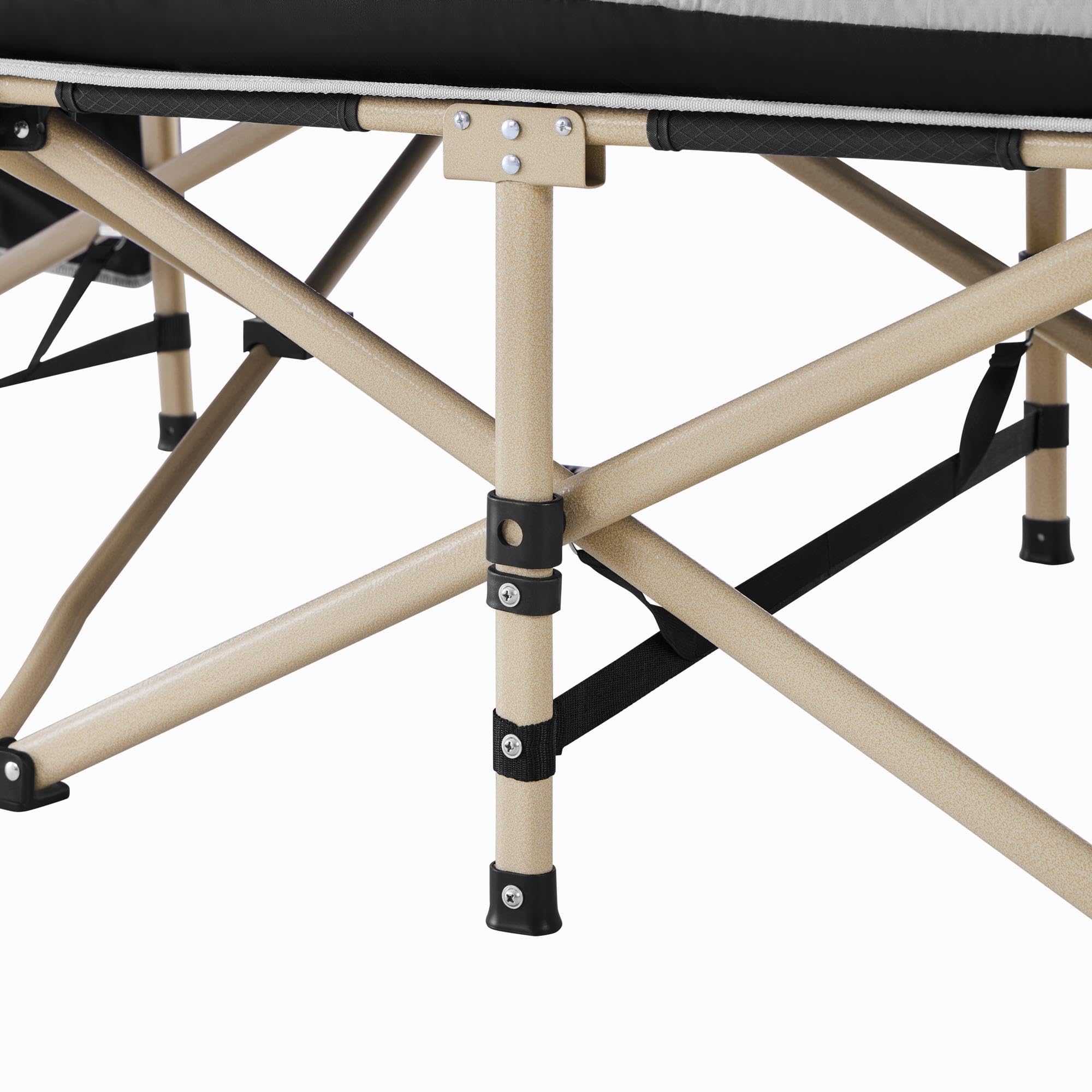Yaheetech Lit de Camp Pliable avec Matelas Pochette 150 kg Charge Pliant 1 Personne Longueur 191 cm avec Sac de Transport Cadre en Métal pour Extérieur Voyage Pêche Randonnée Maison Jardin