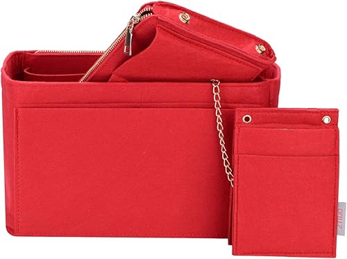 Organizador de monedero, organizador de monedero con 2 cremalleras de metal, organizador de bolsa con bloqueo RFID bolsillo organizador