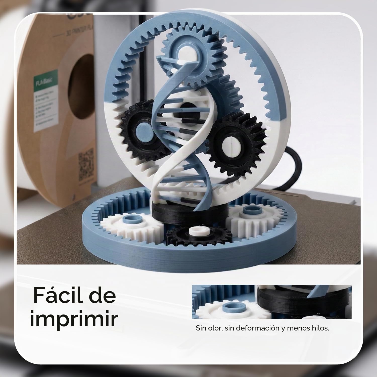 eSUN PLA Filamento de Recambio 1,75 mm, Precisión Dimensional +/- 0,05 mm, 1 kg por Bobina, 4 Bobinas para Impresoras 3D,Azul | Filamento de impresión 3D sin bobina, precisión dimensional +/- 0,05 mm, 1 kg por bobina, 4 bobinas para impresora 3D