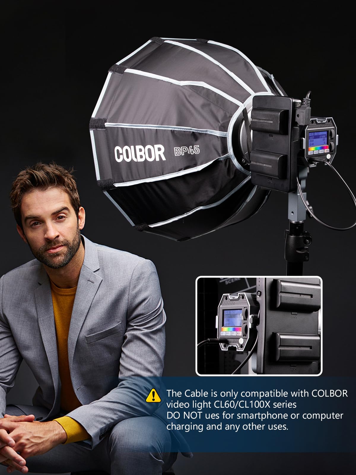 DRRI NP-F Zu USB-C Adapterkabel – Für COLBOR CL100X/CL60 LED-Leuchten, Mit D-Tap Auf V-Mount, Stromversorgung Für Studio-Beleuchtung