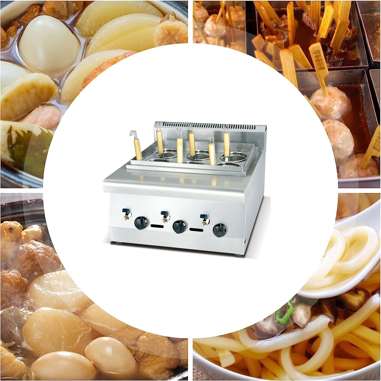 Cuocipasta, Macchina per Pasta Commerciale in Acciaio Inox, Temperatura Regolabile, GPL/NG, per Cucina Domestica e Ristorante