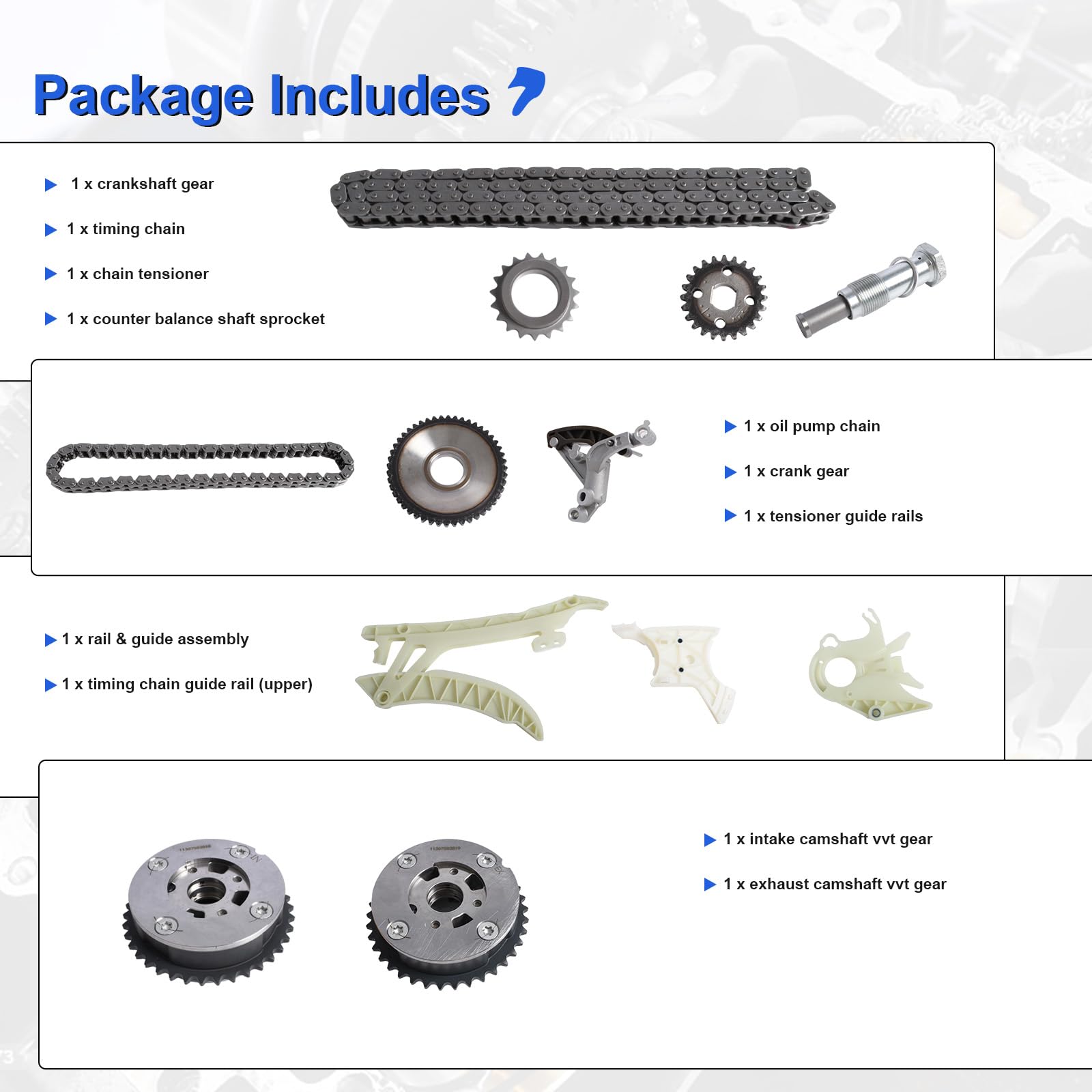Amazon.com: N20 N26 Engine Timing Chain Kit with VVT Sprocket