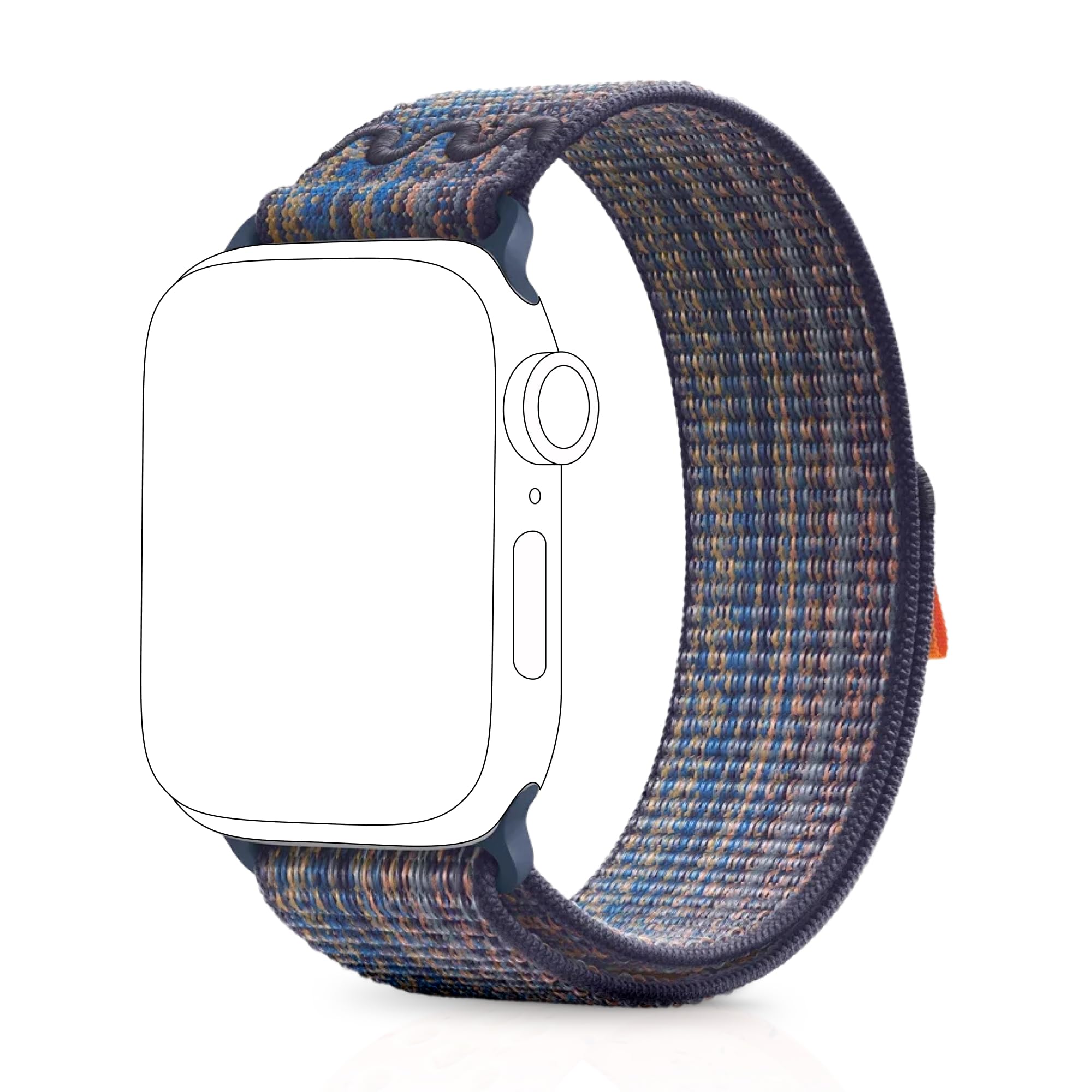 Velcro Sport Nylon Watch Strap Compatible with apple watch series 9/8/7 45 mm | series 10 46 mm | SE,SE2 6/5/4 44 mm | ultra1,2 49 mm| iwatch strap for men & women (watch not included)