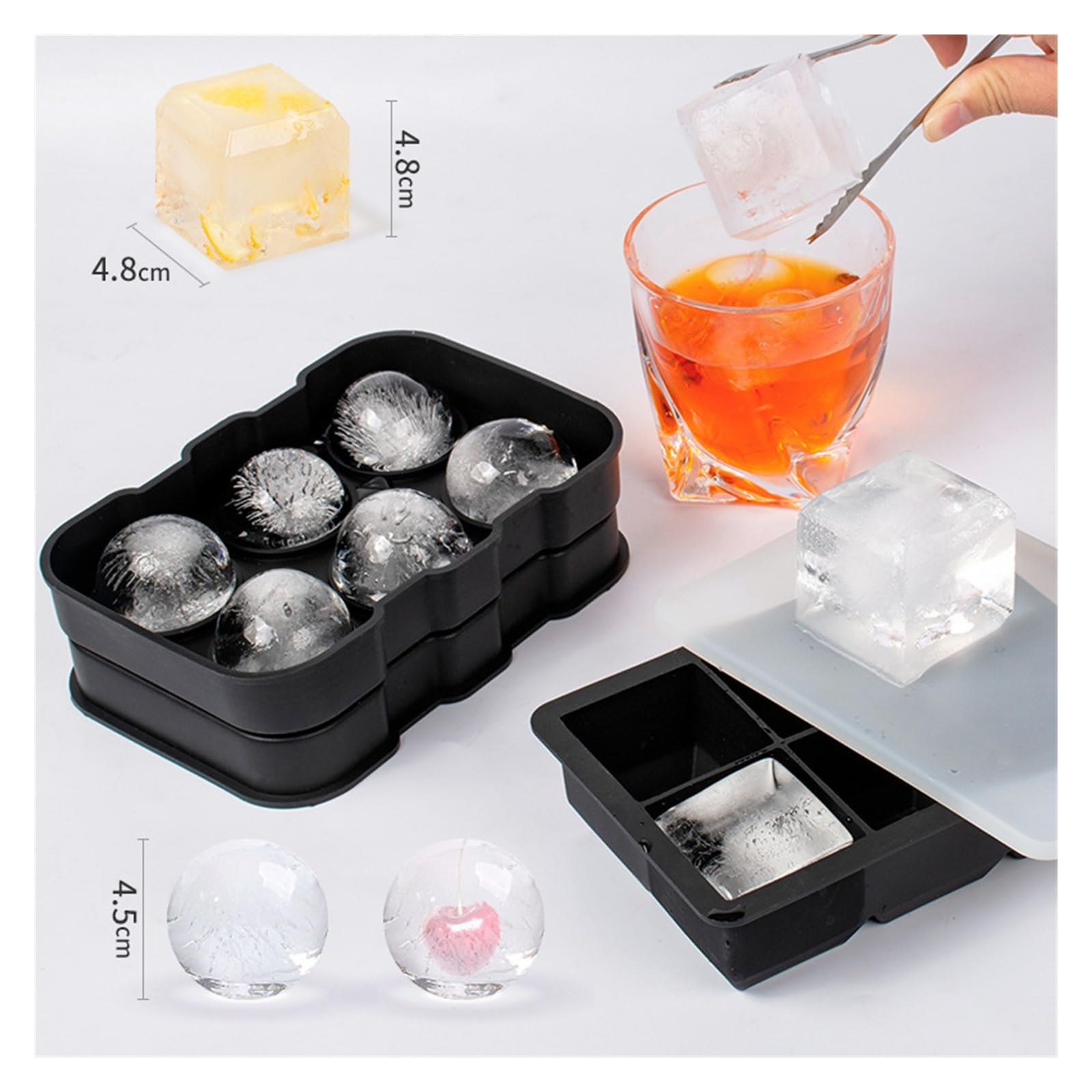 Vassoio per cubetti di Ghiaccio Silicone 4/6/8/15 Griglie Vassoio per Ghiaccio Stampo per Ghiaccio Stampo per Uso Alimentare Stampo Quadrato Fai da Te Bar Pub Enoteca Vassoio per Ghiaccio (Color : 6