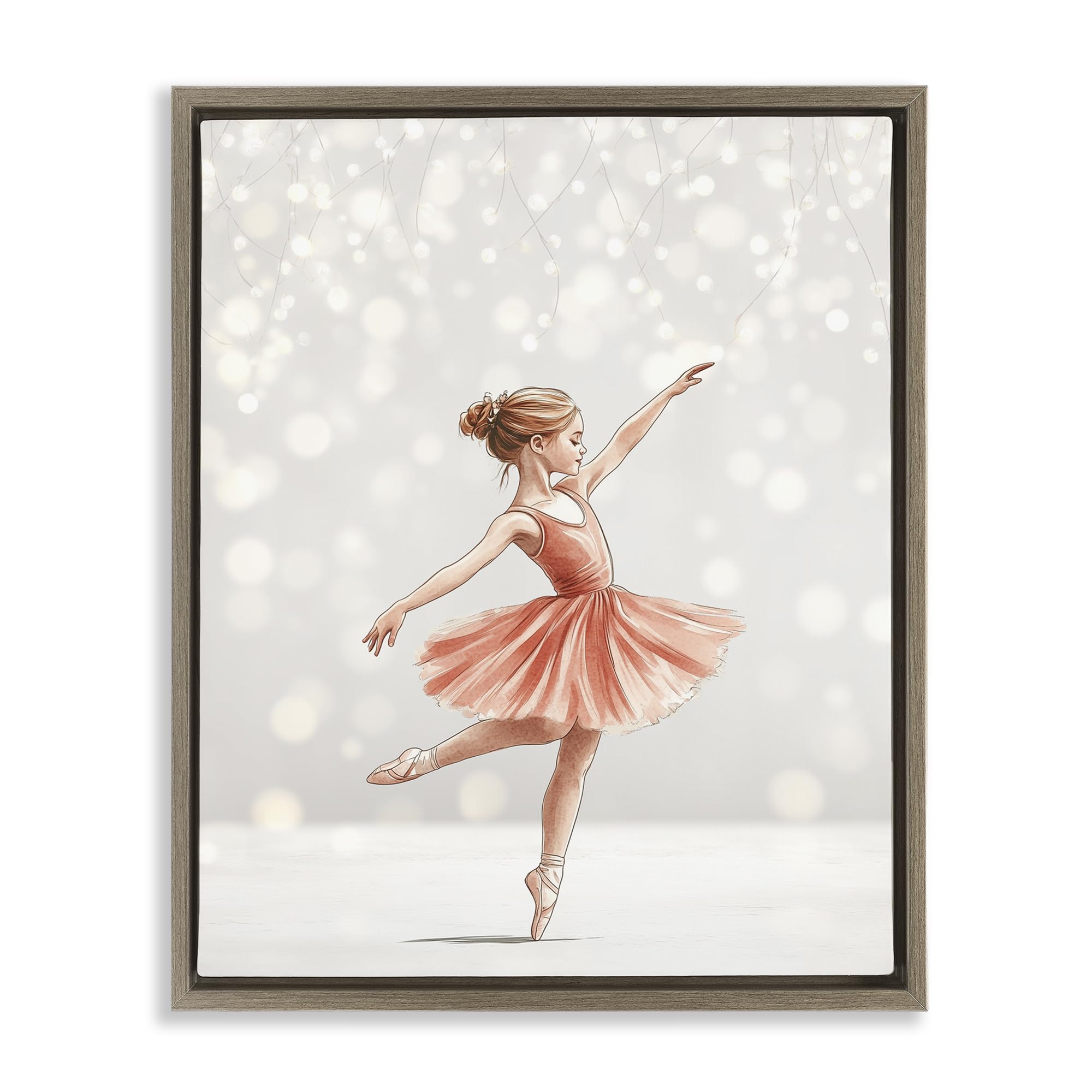 Stupell Industries Montalcino Elm (Textured) 'Dancing In The Light'| Floating Frame Canvas Art