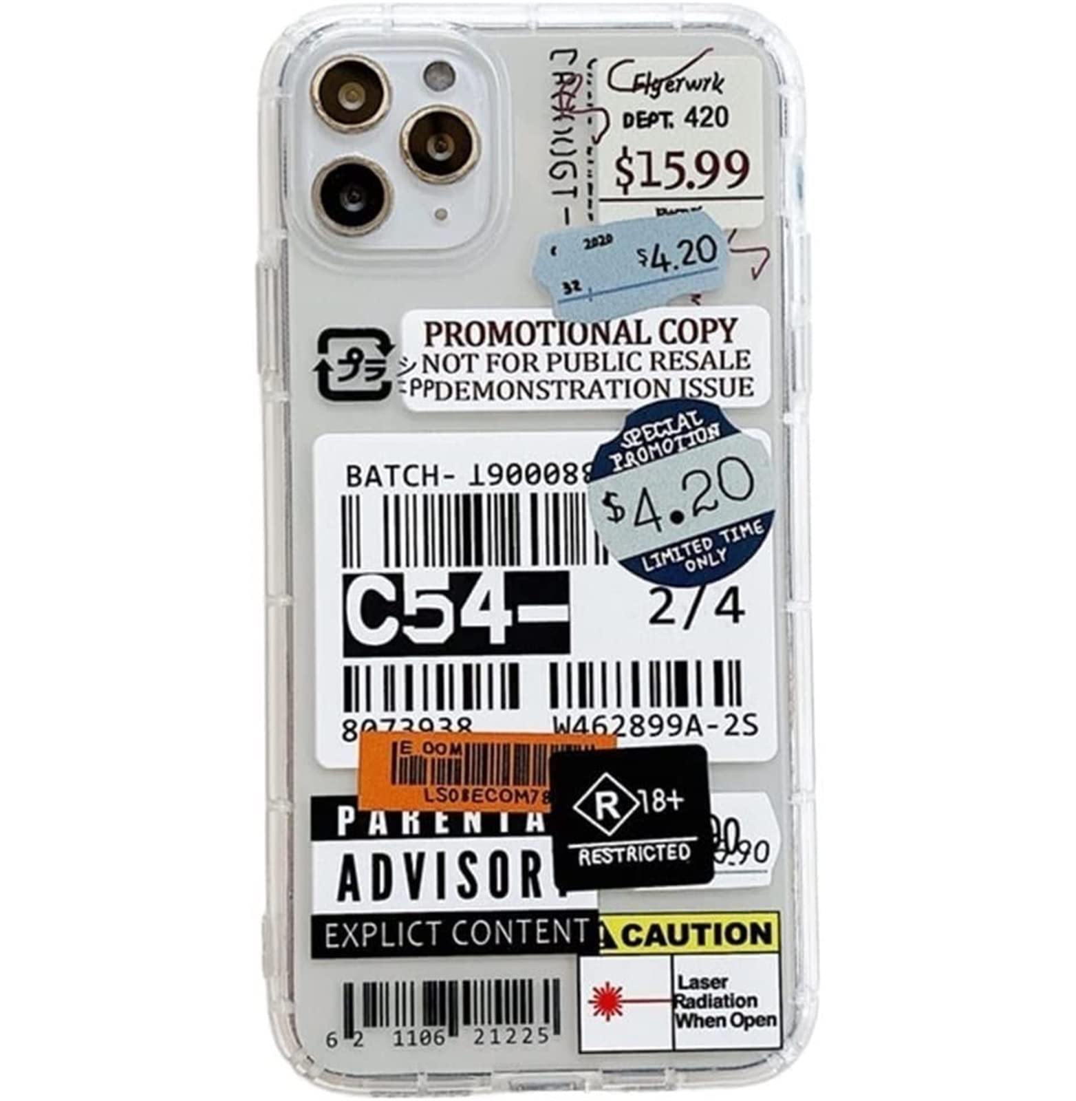Amazon.com: PODSI Funny Pattern Stamp Label Barcode Clear Case