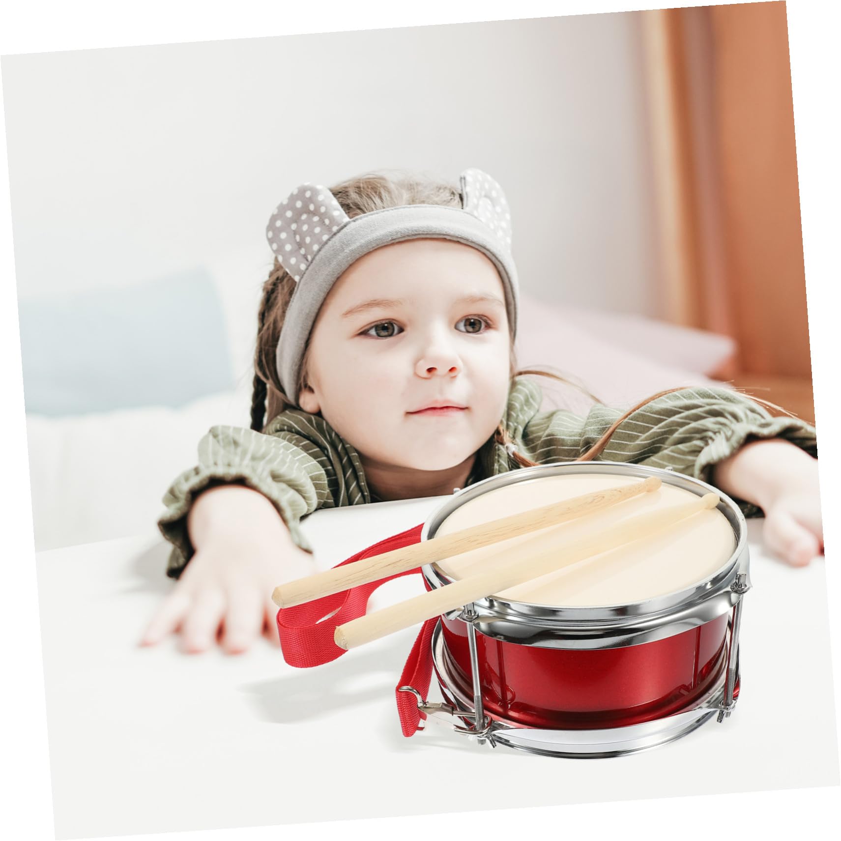 Instrumento de Percusión Militar para Niños de Metal y Madera Resistente al Desgaste Adecuado para Principiantes y Desarrollo del Ritmo