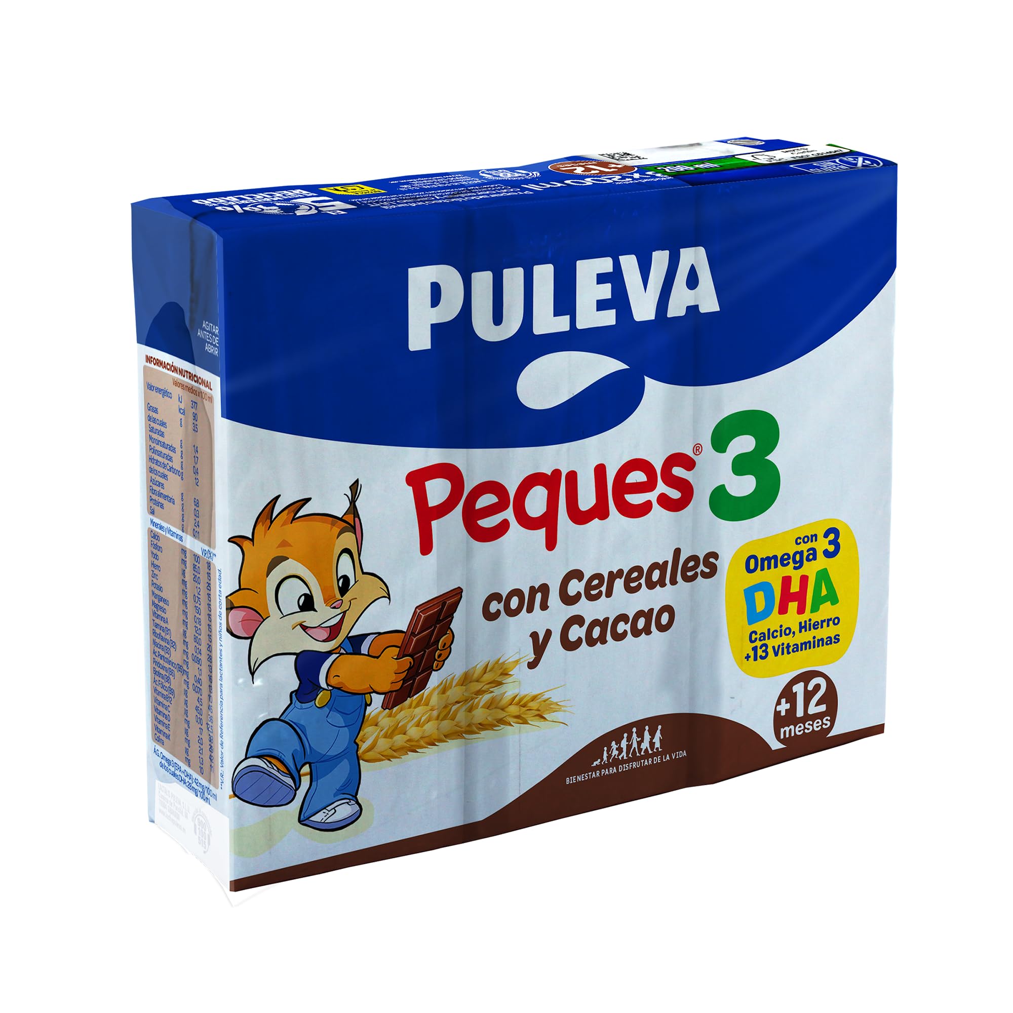Puleva Peques Leche Infantil de Crecimiento con Cereales Tipo 3 Pack 3 x 200 ml