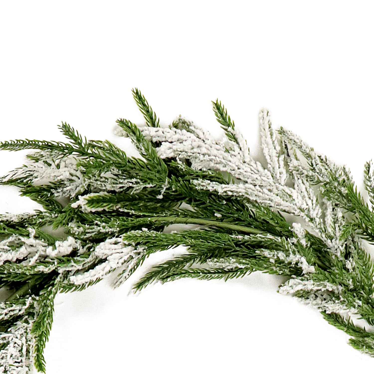 Norfolk - Guirnalda de pino artificial de cedro de hoja perenne, guirnalda de Navidad de imitación de invierno para escaleras, manto, mesa, interiores y exteriores, decoración de vacaciones (nieve, 6