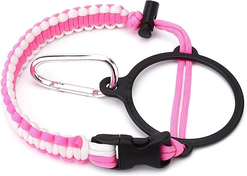 Miniatura 3 de HYDRO CELL Botella de agua de acero inoxidable con sorbete y tapa ancha de boca (blanco/rosa de 64 onzas con funda inferior de silicona protectora,