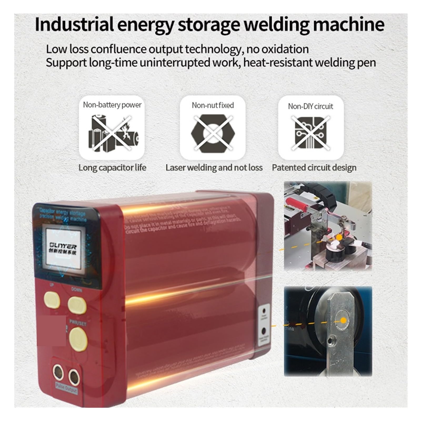 Saldatrice a punti per batteria, Saldatrice a punti con condensatore 801D/B 12KW Tipo di accumulo di energia Piccola saldatrice, Saldatura a batteria in acciaio inossidabile Ferro Nichel per saldatura