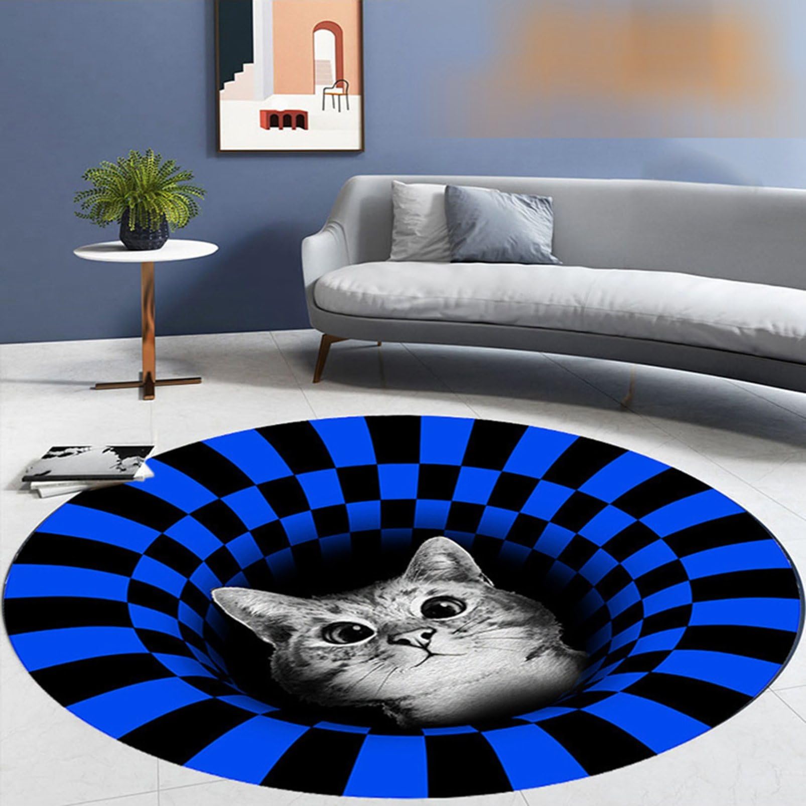 Amazon.co.jp: イリュージョンカーペット 猫柄 トリックアート