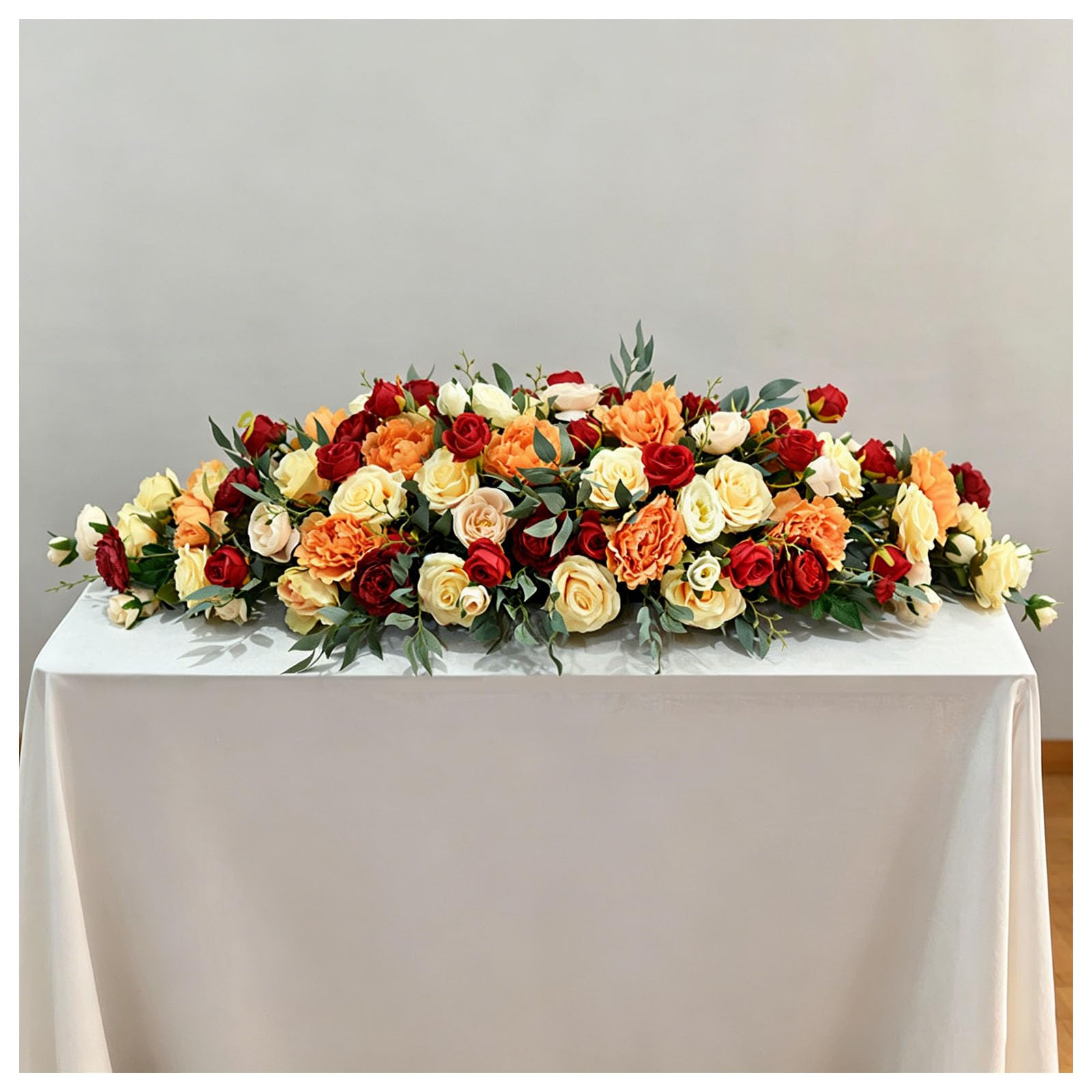 Corporate Floral Decor, Office Meeting Table Arrangement, Business Event Floral, Stylish Artificial Flower Decoration For Professional Scenes, Corporate (Size:100×40×25cm (39.37×15.75×9.84in),Color:A)