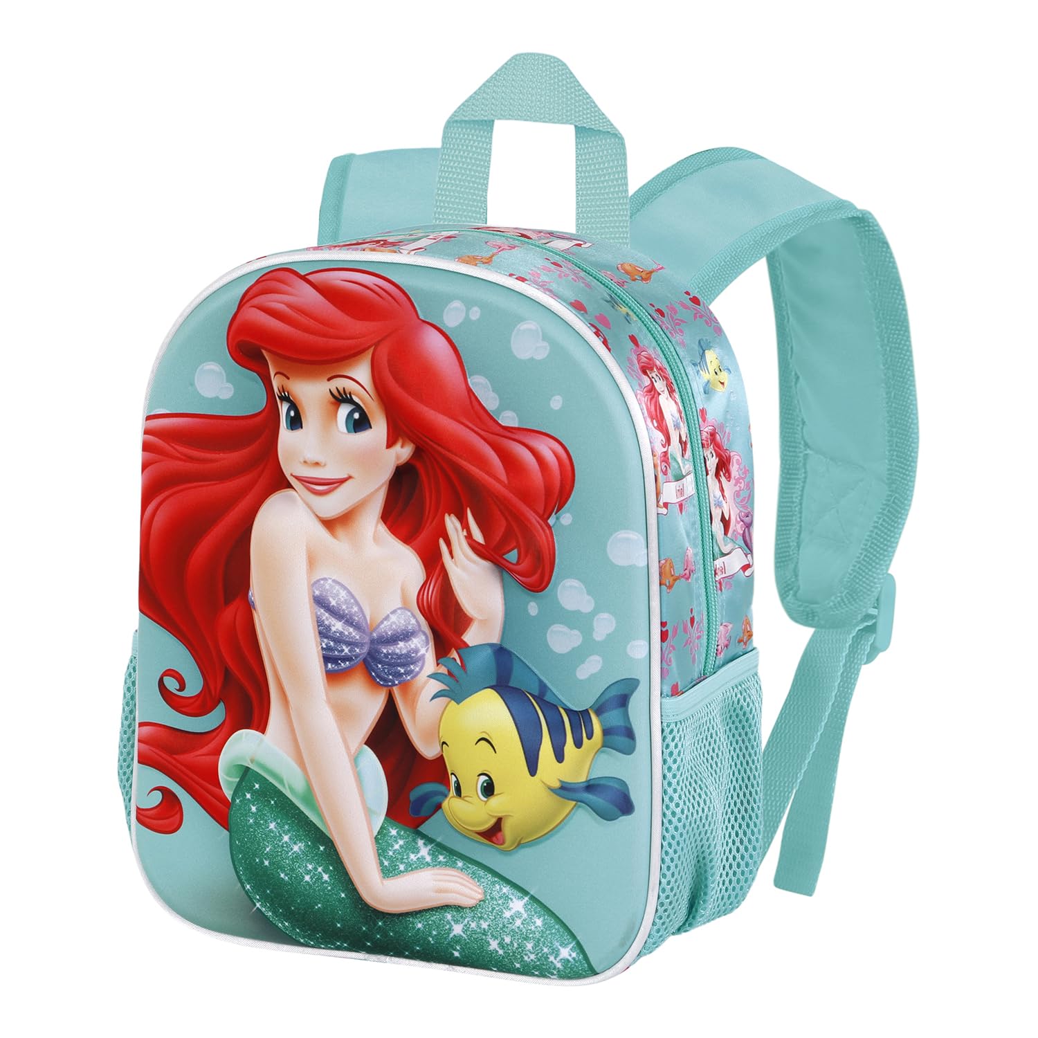 Disney Ariel Sea-Mochila 3D Pequeña, Azul, 26 x 31 cm, Capacidad 8,5 L