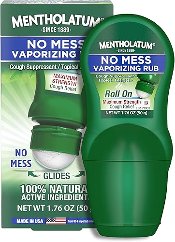 Mentholatum Frote vaporizante sin ensuciar con aplicador de rollo fácil de usar 176 onzas 176oz - Ingredientes activos 100 naturales para un alivio