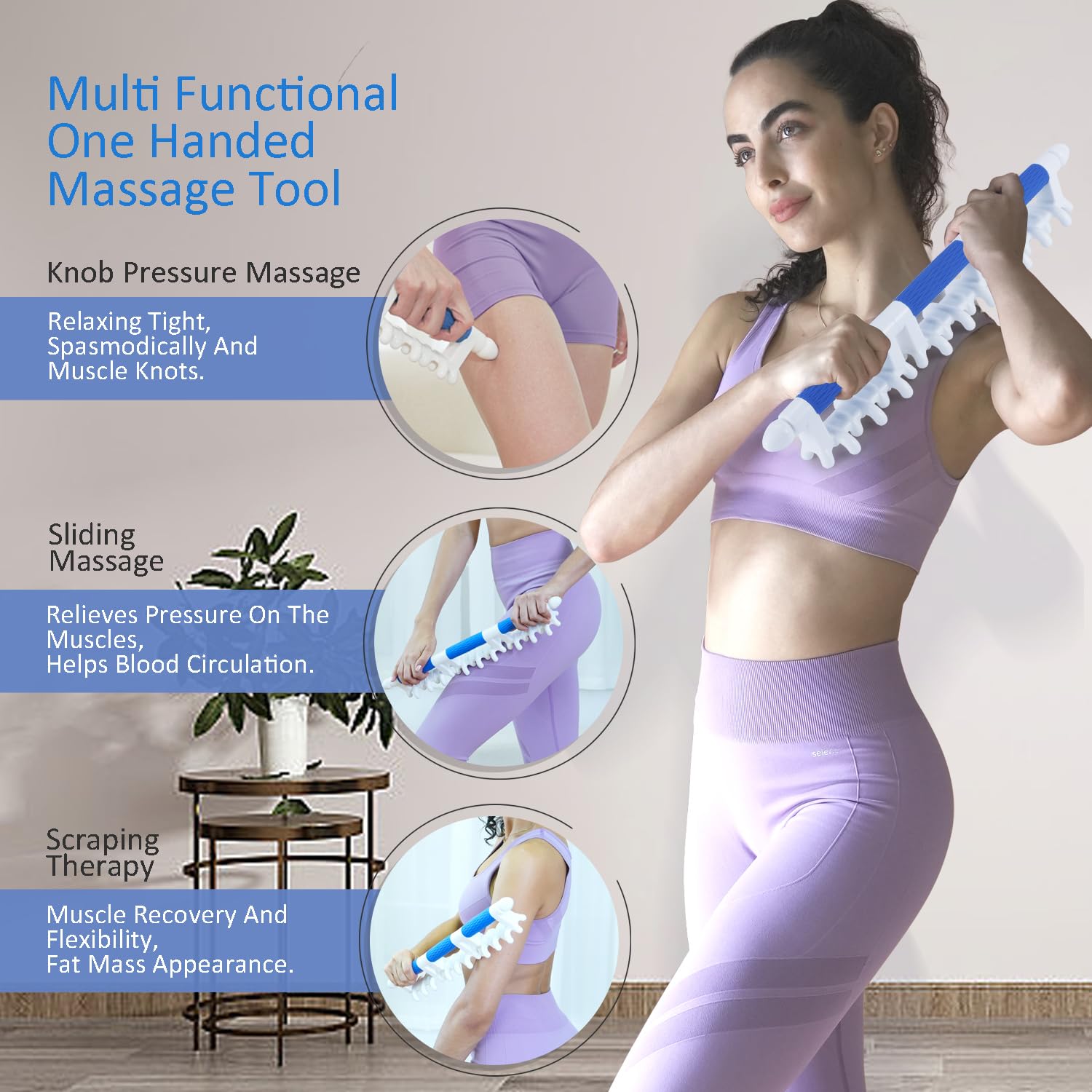Strict Herramienta de masaje para fascia, herramientas grandes de liberación miofascial para apretar la piel, drenaje linfático, punto de activación, tejido profundo, hombros, espalda, psoas, muslos