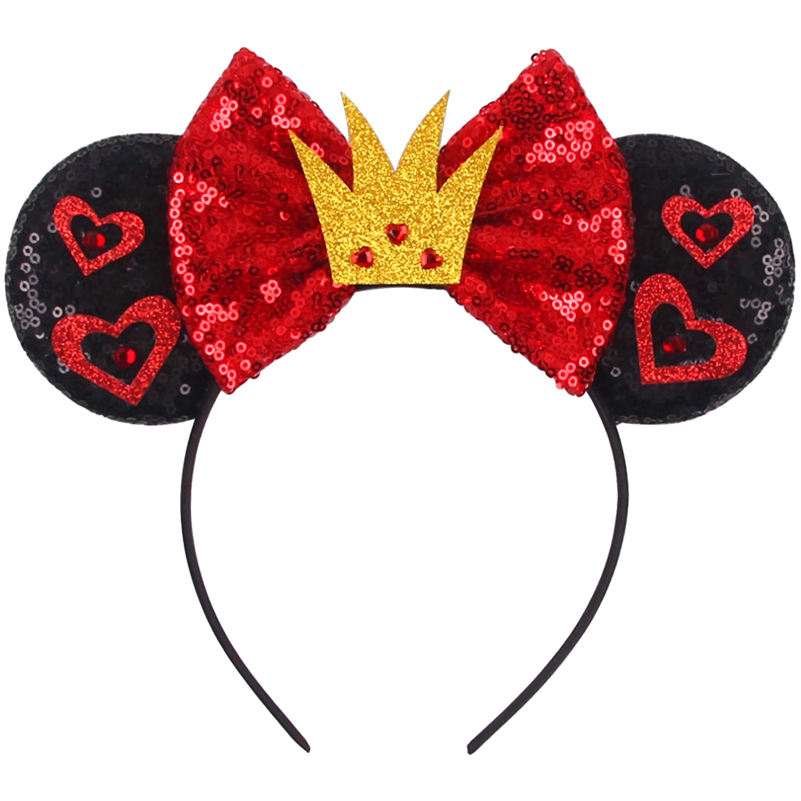 Sequin Mouse Ears Headbands for Women Girls Boys, Glitter Bows Headband for Kids Adults Birthday Party Costume Halloween