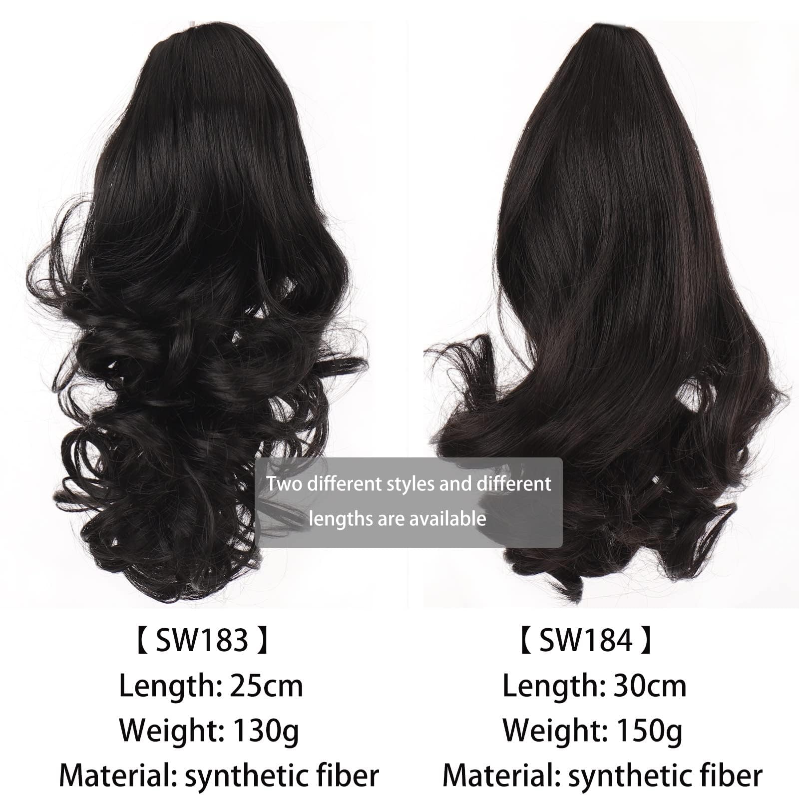 Haarverlängerungen Synthetische Kurzwelle Große Krallenklammer Pferdeschwanz Haarverlängerung Perücke Haarknoten Pferdeschwanz Damen Haarschmuck Haarteile Für F,SW184-30