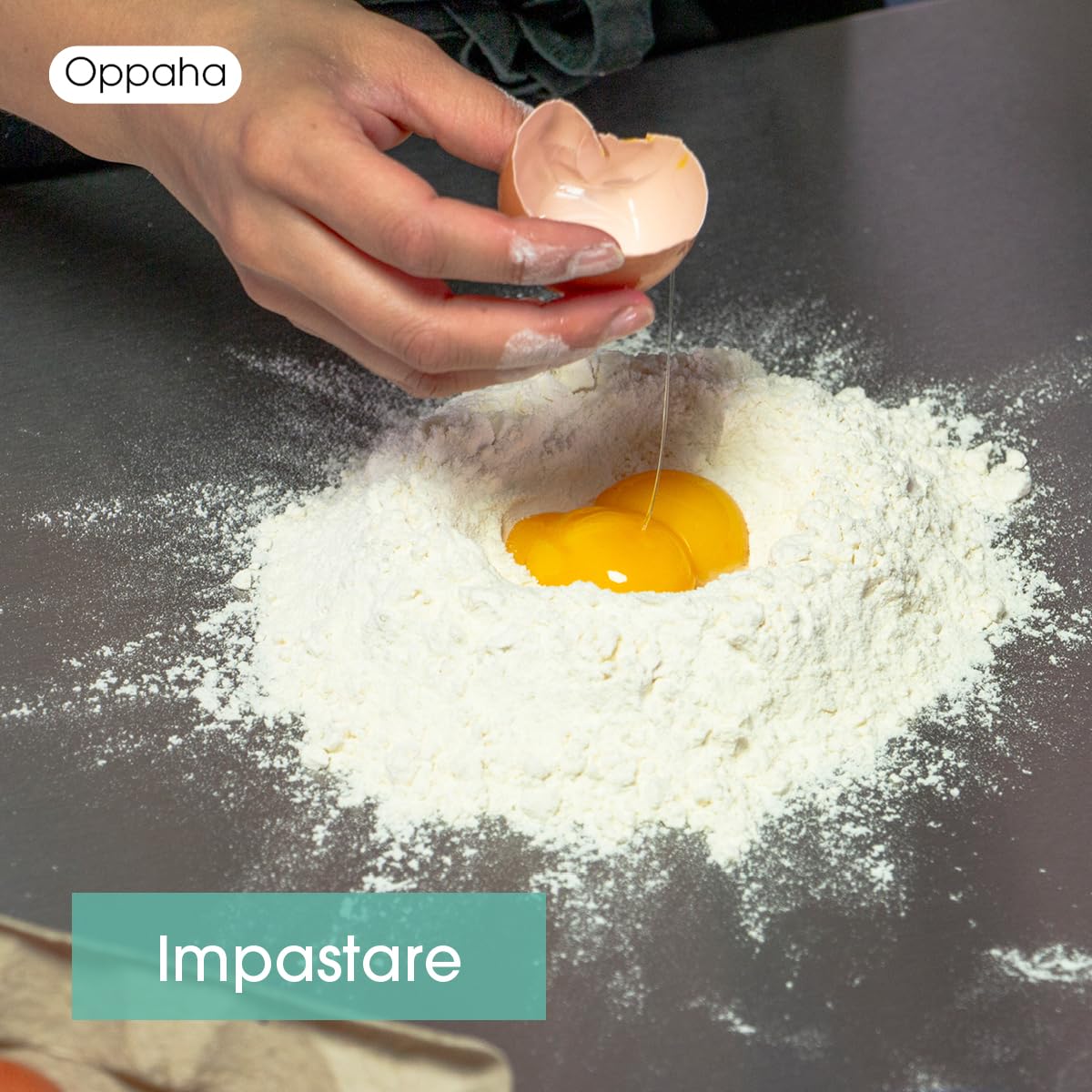 Oppaha - Spianatoia da Cucina in Acciaio Inox - Spianatoia per Impastare e Lavorare la Pasta - Piano da Lavoro Resistente e Igienico - Extraspessore 1,5 mm - 60x50 cm