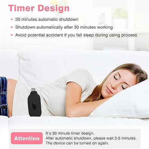 Miniatura 5 de Almohadillas térmicas para calambres, masajeador de calambres menstruales, almohadilla térmica inalámbrica portátil con 6 niveles de calor y 6 modos