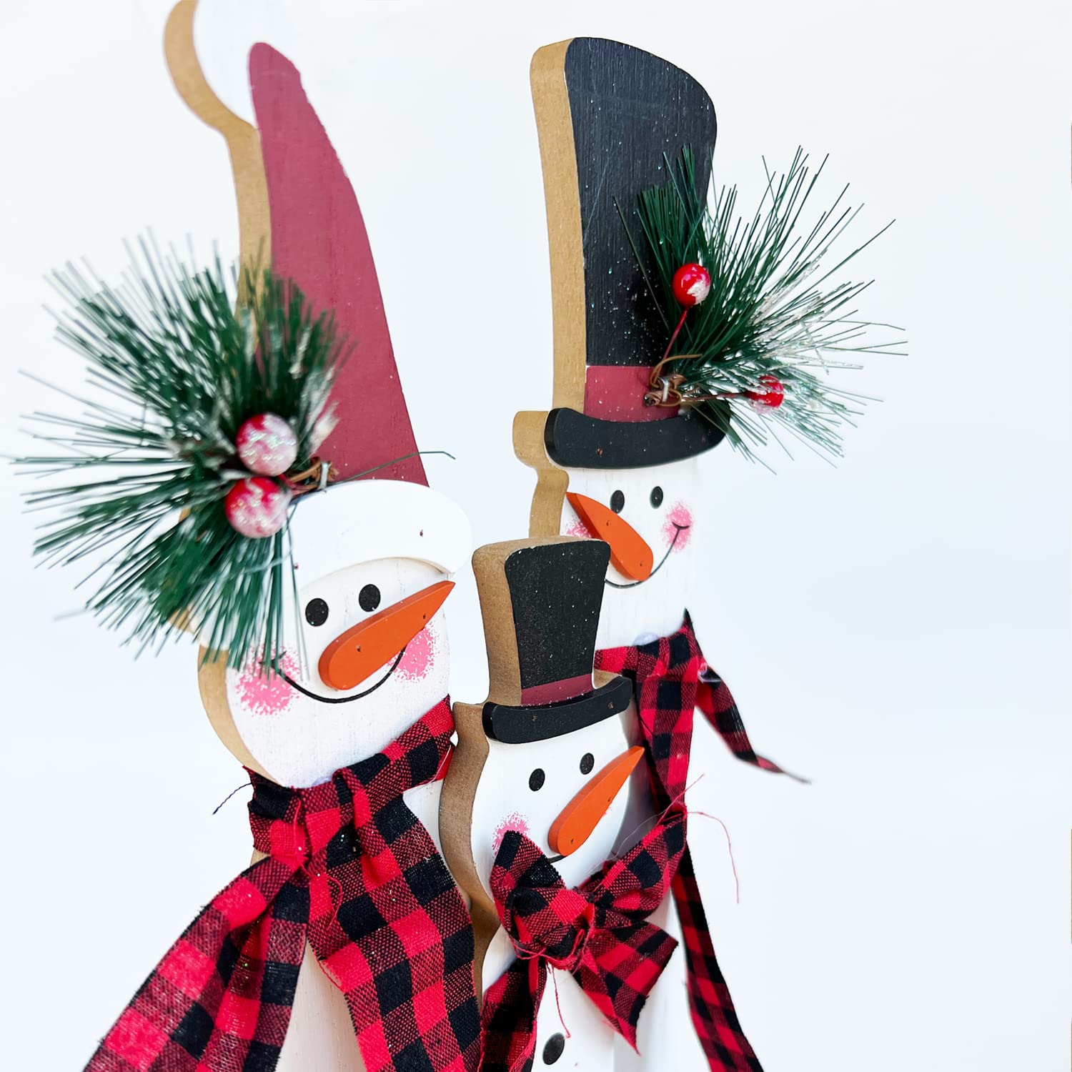 Letrero familiar de muñeco de nieve de madera para mantel de mesa, decoración de Navidad, decoración de invierno para interiores y exteriores