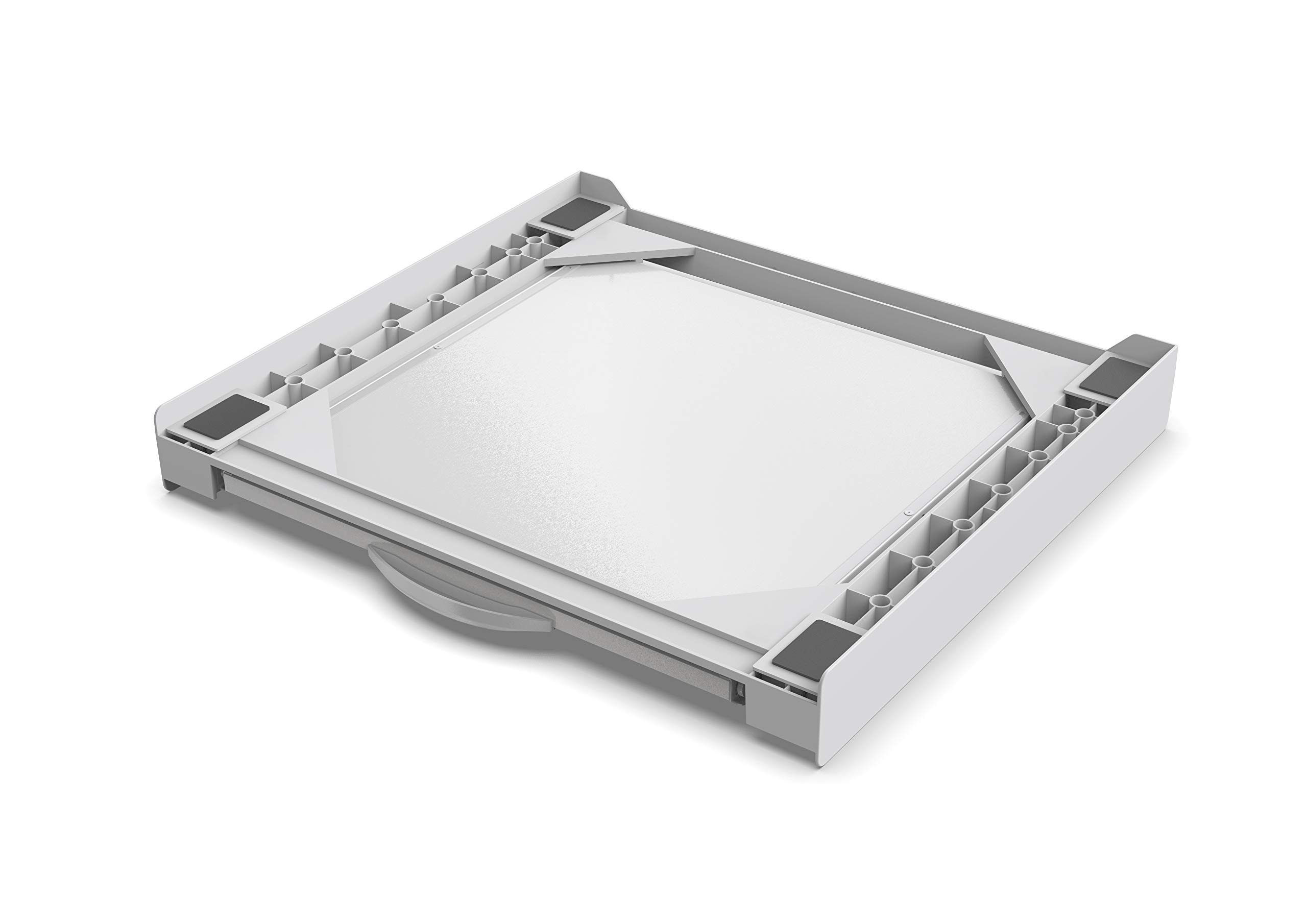 Meliconi Base Torre Pro, Kit di Sovrapposizione Universale per Lavatrice e Asciugatrice con Ripiano Estraibile e Cinghia di Sicurezza Inclusa. Made in Italy, Bianco, M