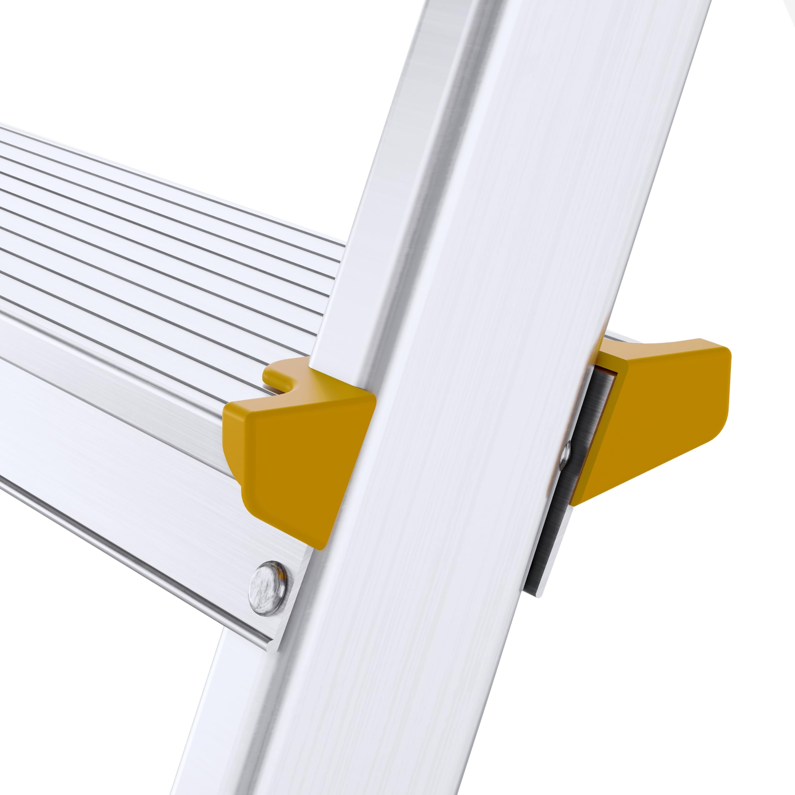 DRABEST SCALETTE SERIE PRO Scala Alluminio 4 gradini Multiuso Scala Doppia Salita Scaletta Certificata Portata max 150 kg…