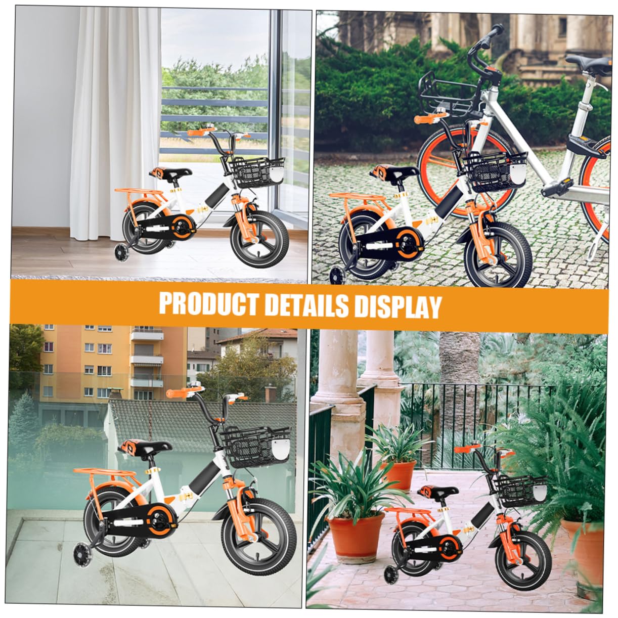 Toddmomy Rueda de Entrenamiento para Niños, 2 Pares, Acero al Carbono | Desmontable, Alta Resistencia, Pu, para Bici Infantil, Lote de Cuatro Piezas
