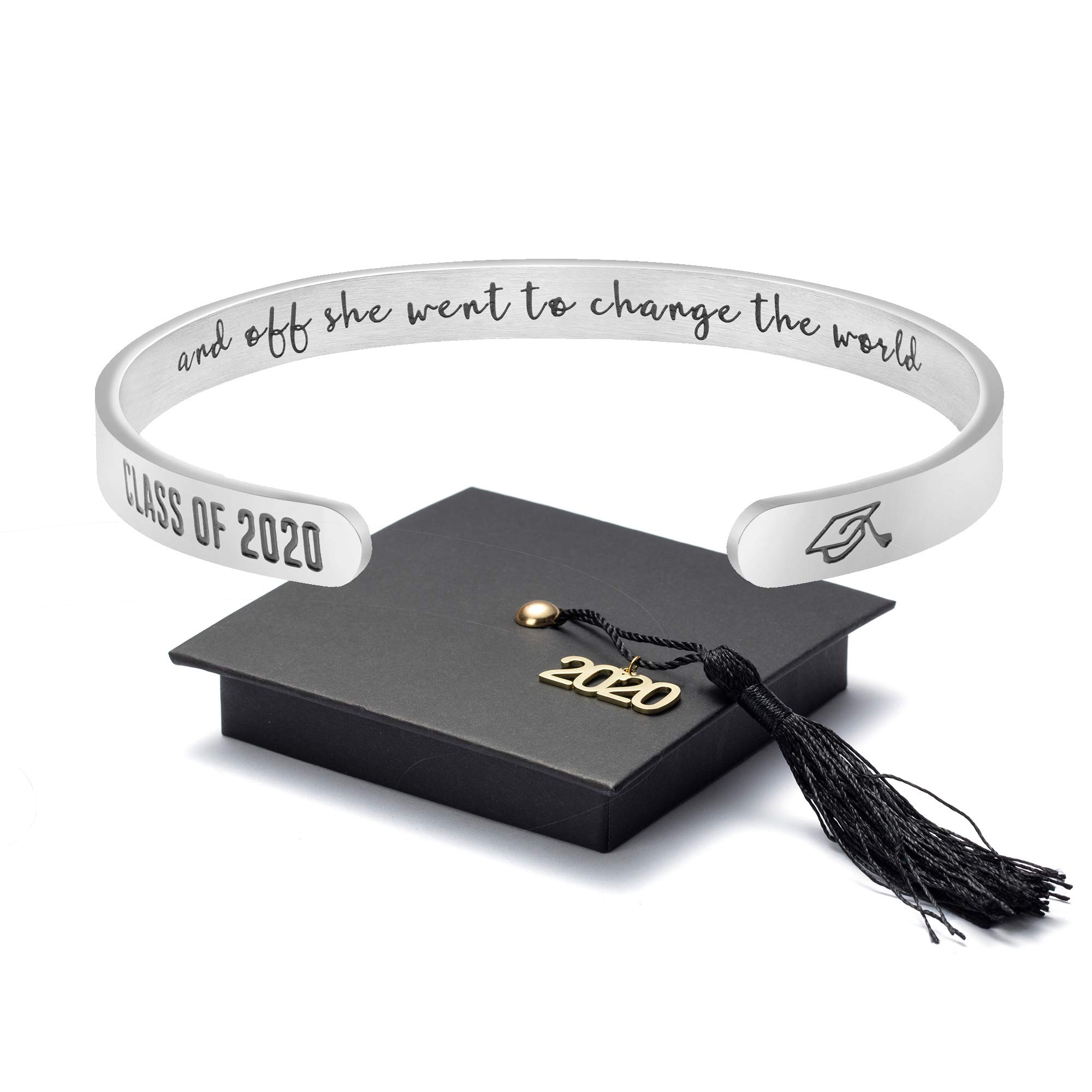 Joycuff Inspirational Bracelets for Women Mom Personalized Gift for Her Engraved Mantra Cuff Bangle Crown Birthday Jewelry