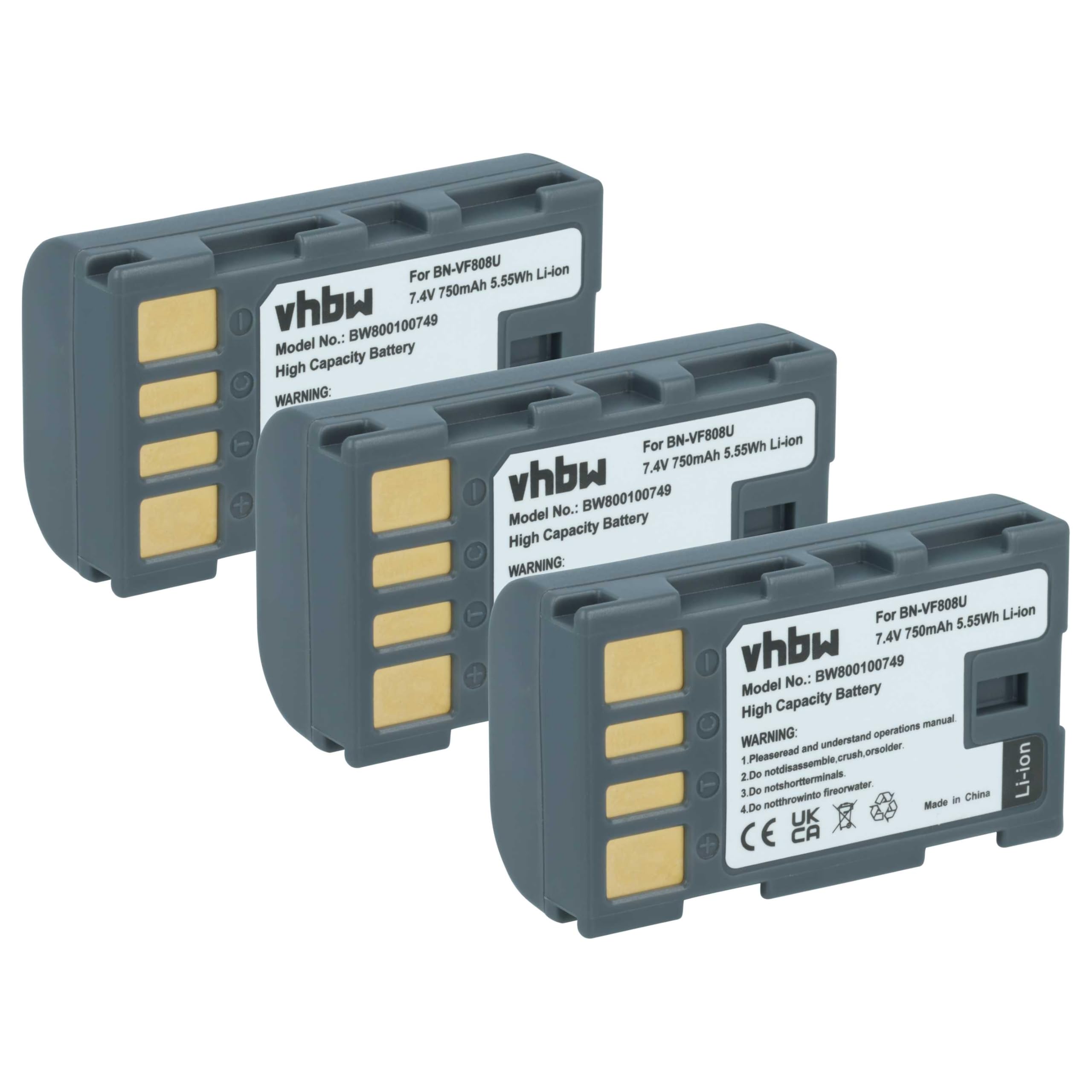vhbw 3X Akku kompatibel mit JVC GR-D825