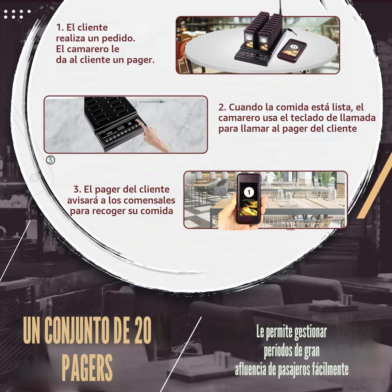 Retekess T112 Bipeur Restaurant, 20 Bipeurs, Offre combinée avec 5 Bipeurs