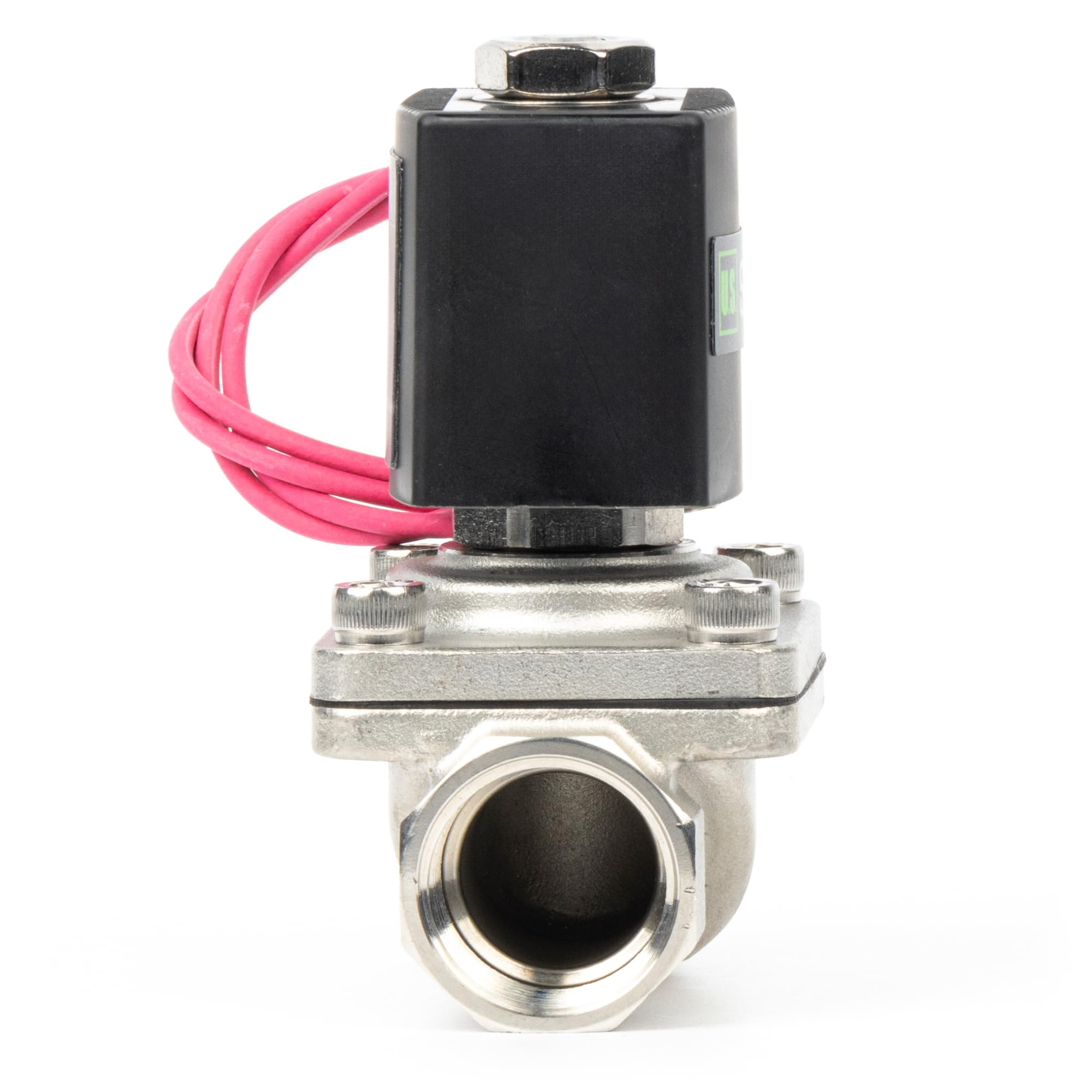 Zawór elektromagnetyczny 3/4" - stal nierdzewna DC 12 V z uszczelką Viton, normalnie zamknięty, typ przewodu ołowianego, gwint G