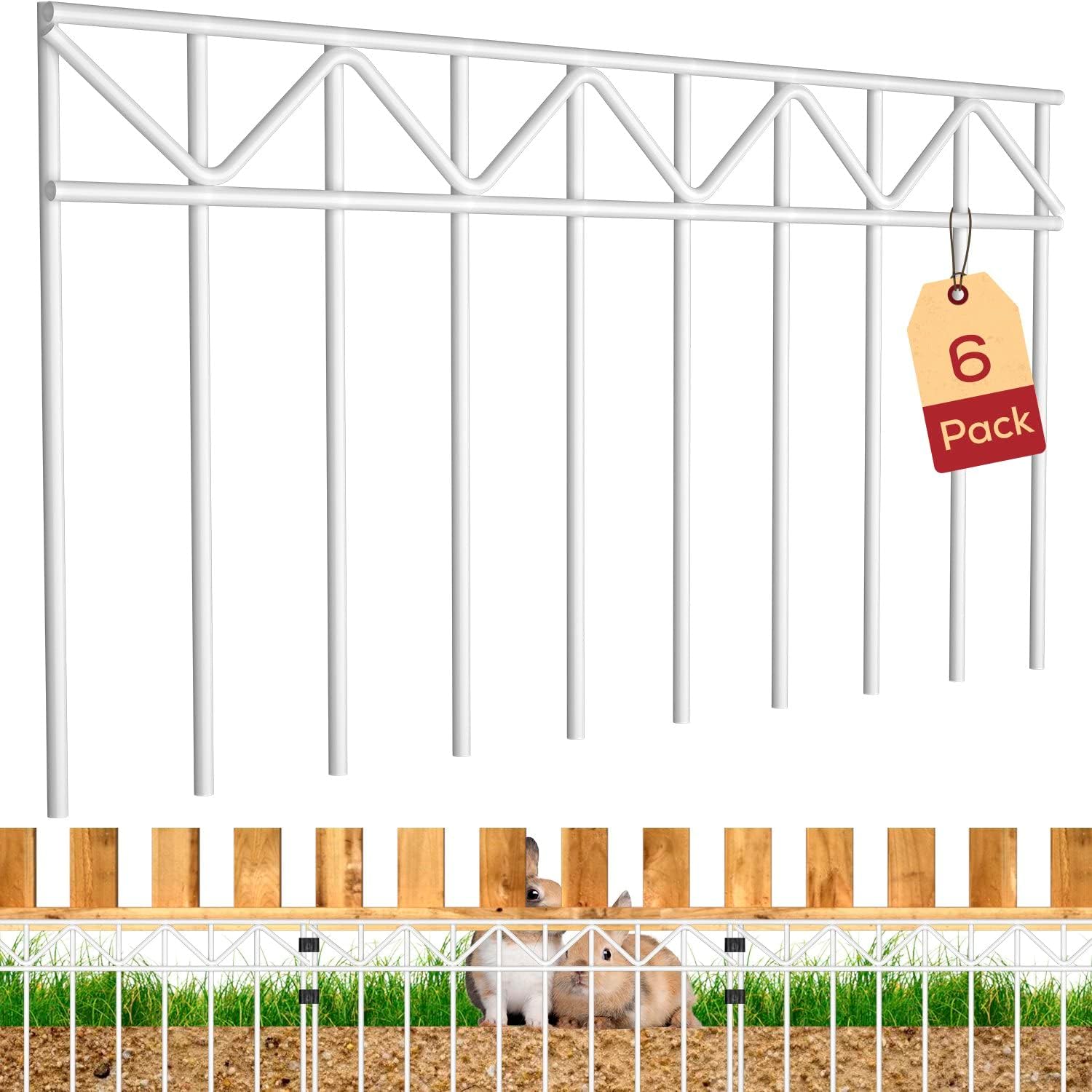 6 Pack Animal Fence Barrier, No Dig Fence Barrier, Fence Guard for Dogs, Under