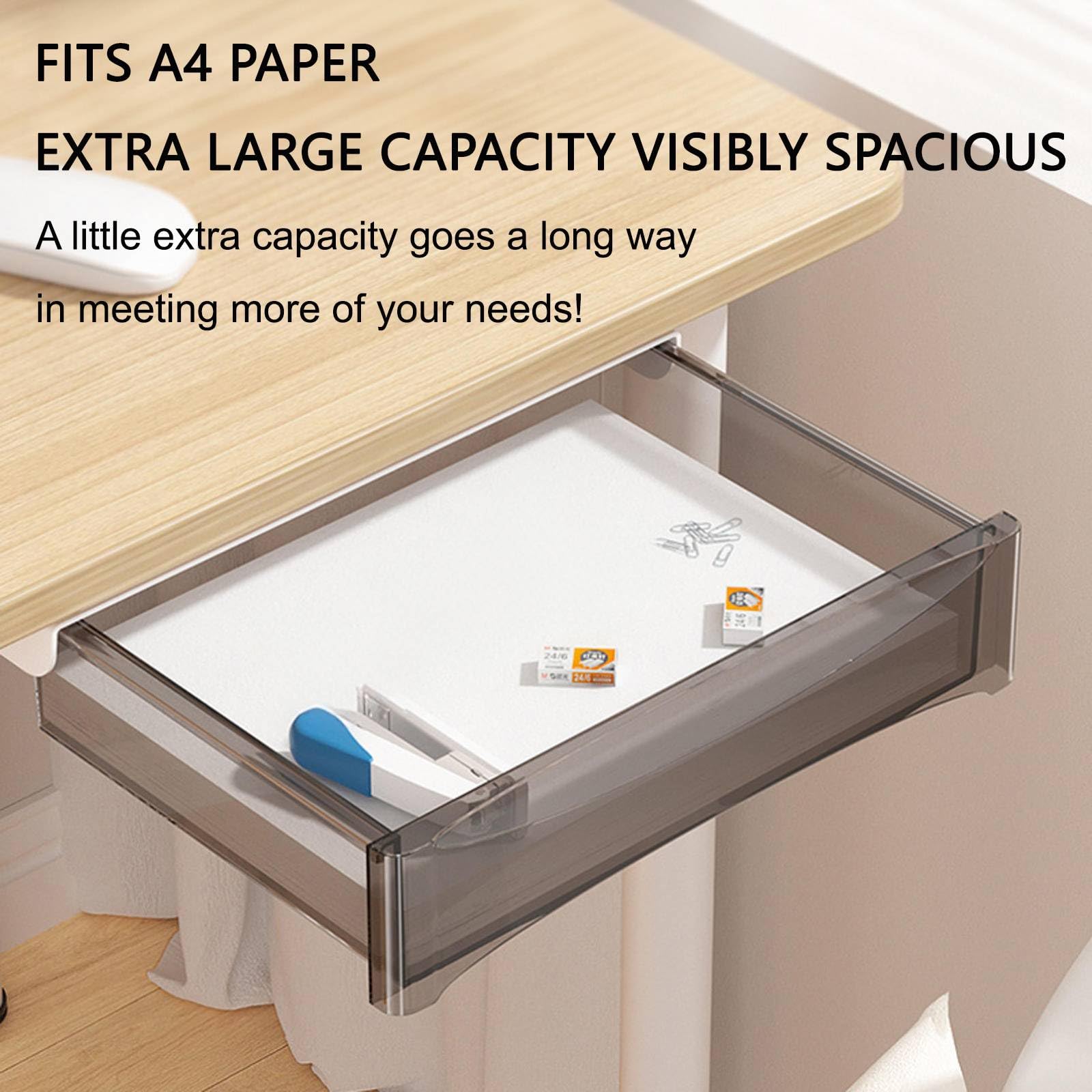 Schublade Unter Schreibtisch, Schreibtisch Organizer Schubladen, Herausschiebbare Schreibtischschubladenbefestigung, Schreibtischzubehör und Arbeitsbereiche WhiteB,34cm/13.2in