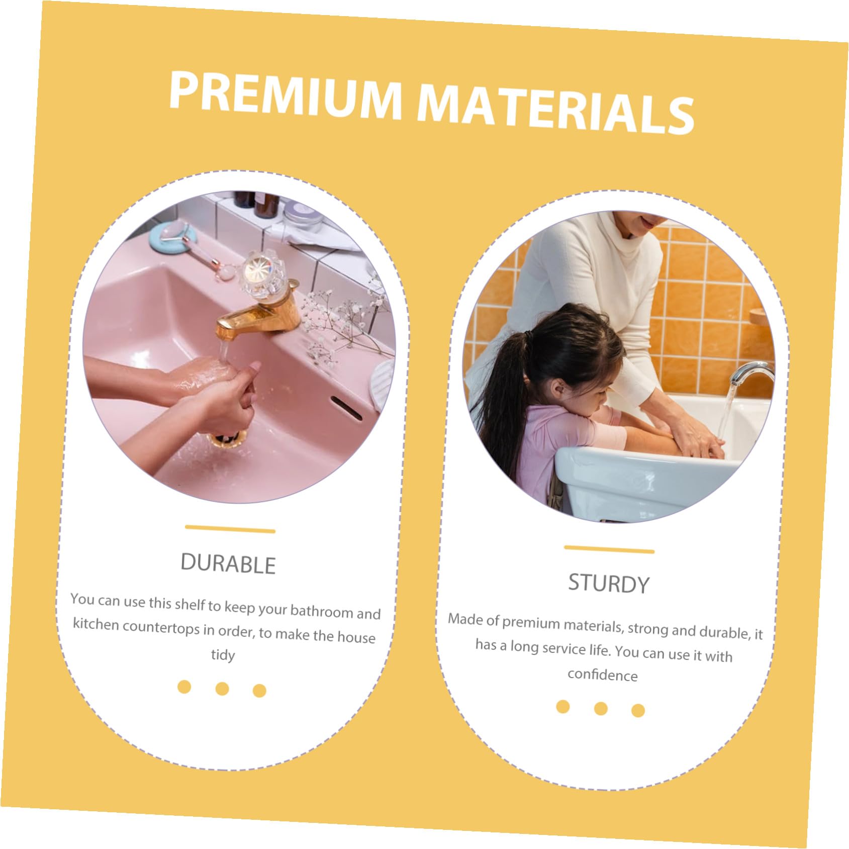 Mensola da Bagno Doppio Effetto Marmo Organizer per Cosmetici e Prodotti per l'Igiene Personale Ripiano Stabile e Facile da Installare per Cucina e Bagno