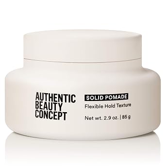 Authentic Beauty Concept Solid Pomade | Texture Hair Pomade | Medium Hold | Shiny Finish | All Hair Types | Vegan & Cruelty-free | Silicone-free | 2.9 oz.