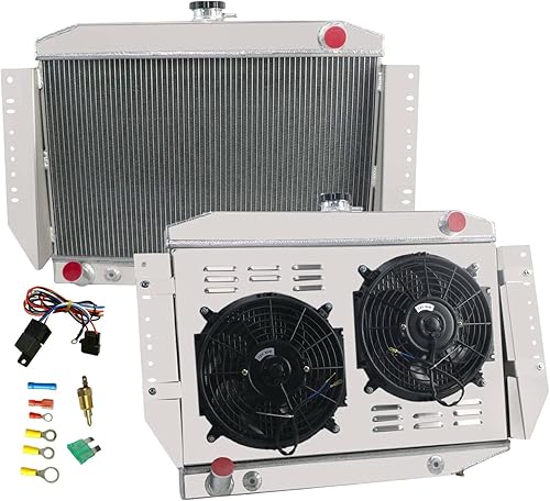 Radiadores Jeep, radiador de 4 filas de repuesto para Jeep Cherokee J10 J20 Wagoneer V8 1972-1979, kit de termostato de cubierta de ventilador de