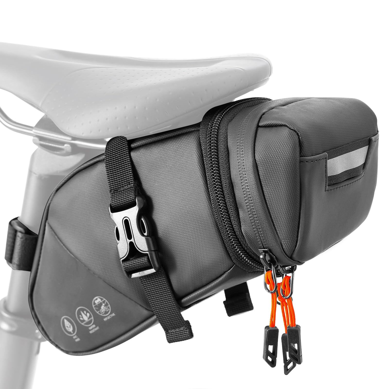 NDakter Bike Saddle Bag Expandable Under Seat Bicycle Seat Bag 1.5-2L
